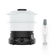 Здоровое питание с пароваркой Tefal Mini Compact VC139810 и блендером Moulinex Optichef DD643132