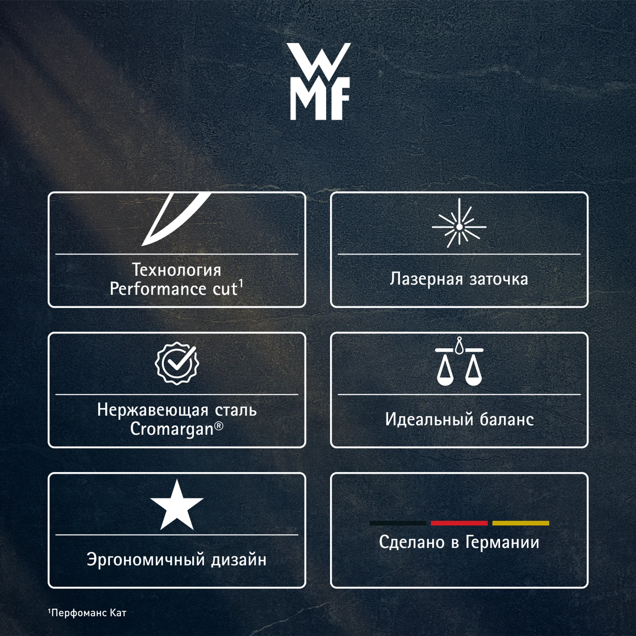 Набор ножей с блоком WMF Sequence, 6 предметов