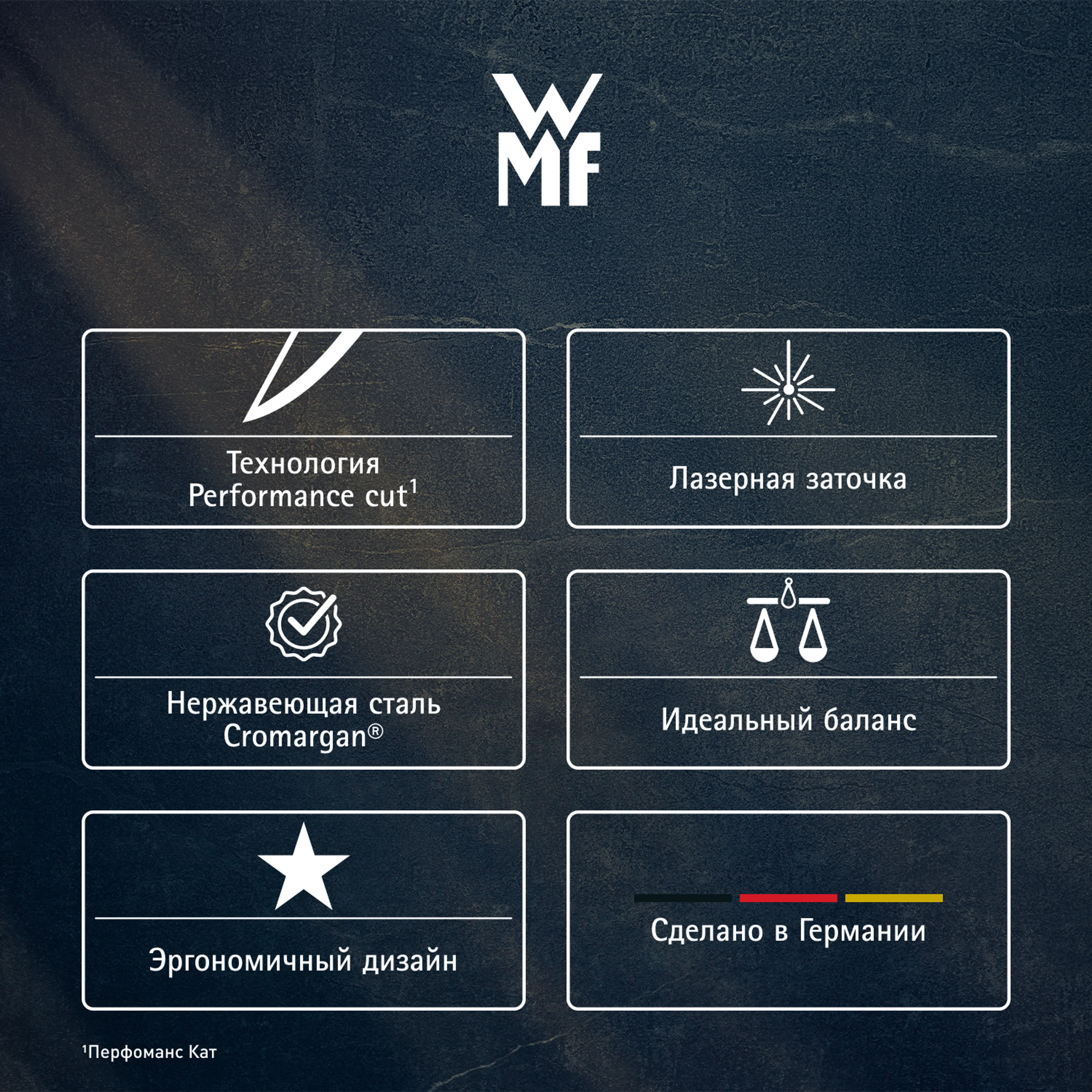 Набор ножей с блоком WMF Sequence, 6 предметов