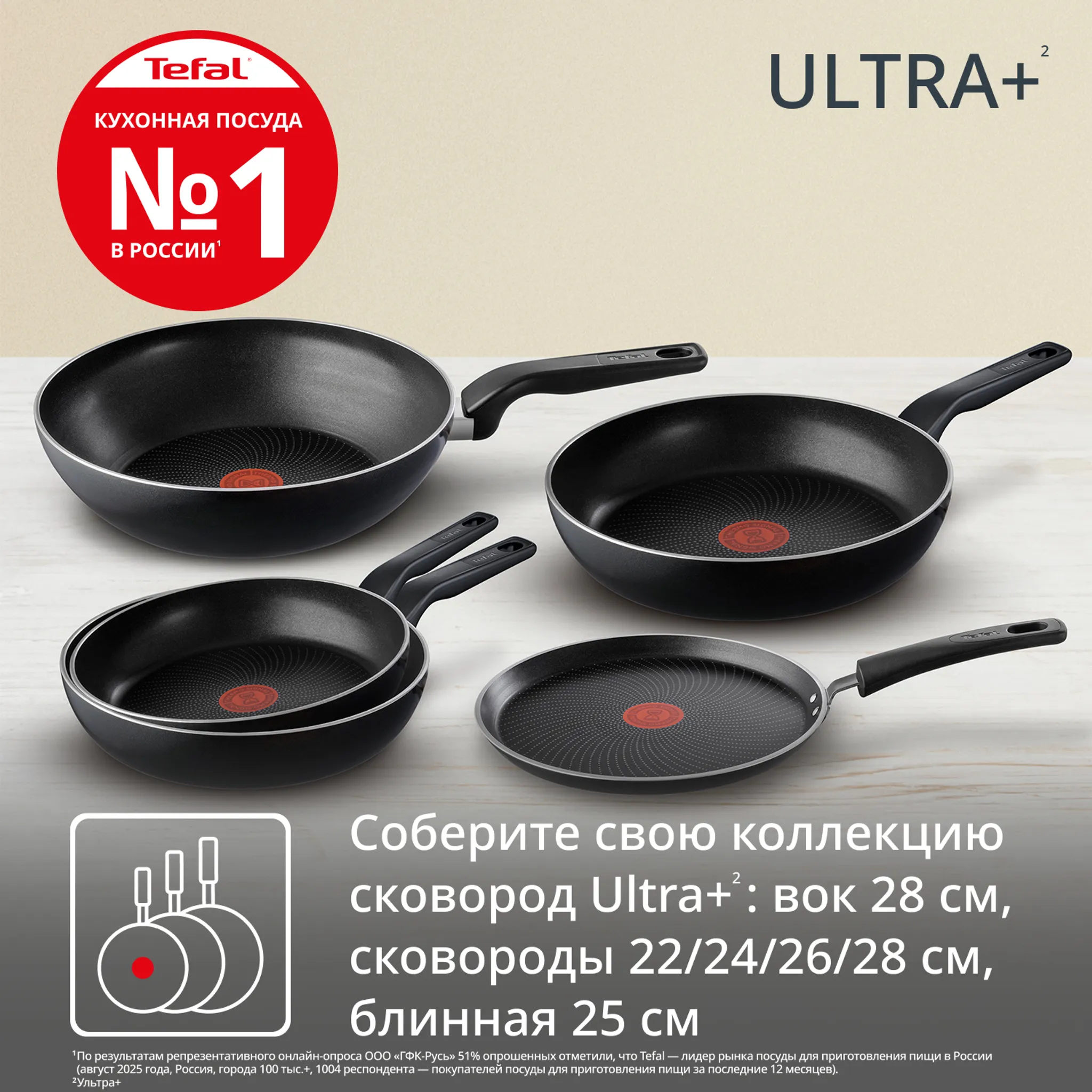 Индукционная сковорода Tefal Ultra+ 24 см 4238124