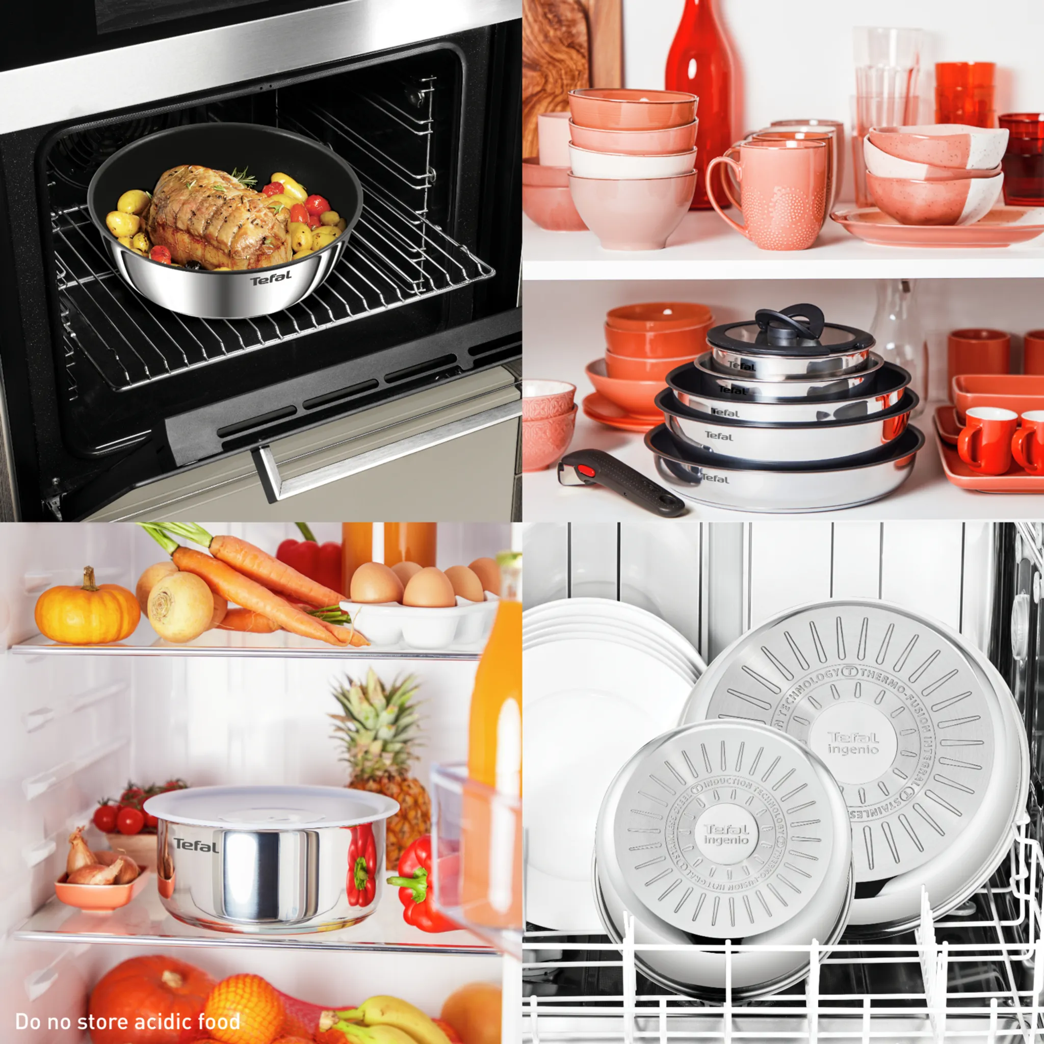 Набор посуды из нержавеющей стали Tefal Ingenio Cook Eat 15 предметов L881SF04