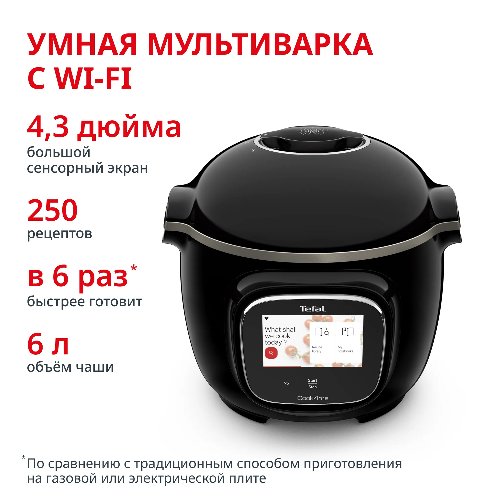 Мультиварка-скороварка Tefal Cook4me Touch CY912832 фото