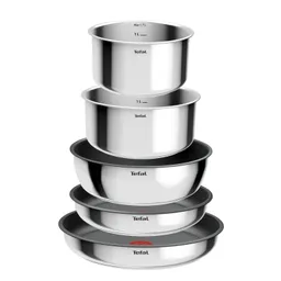 Набор посуды Tefal из нержавеющей стали Ingenio Cook Eat 9 предметов L881S904