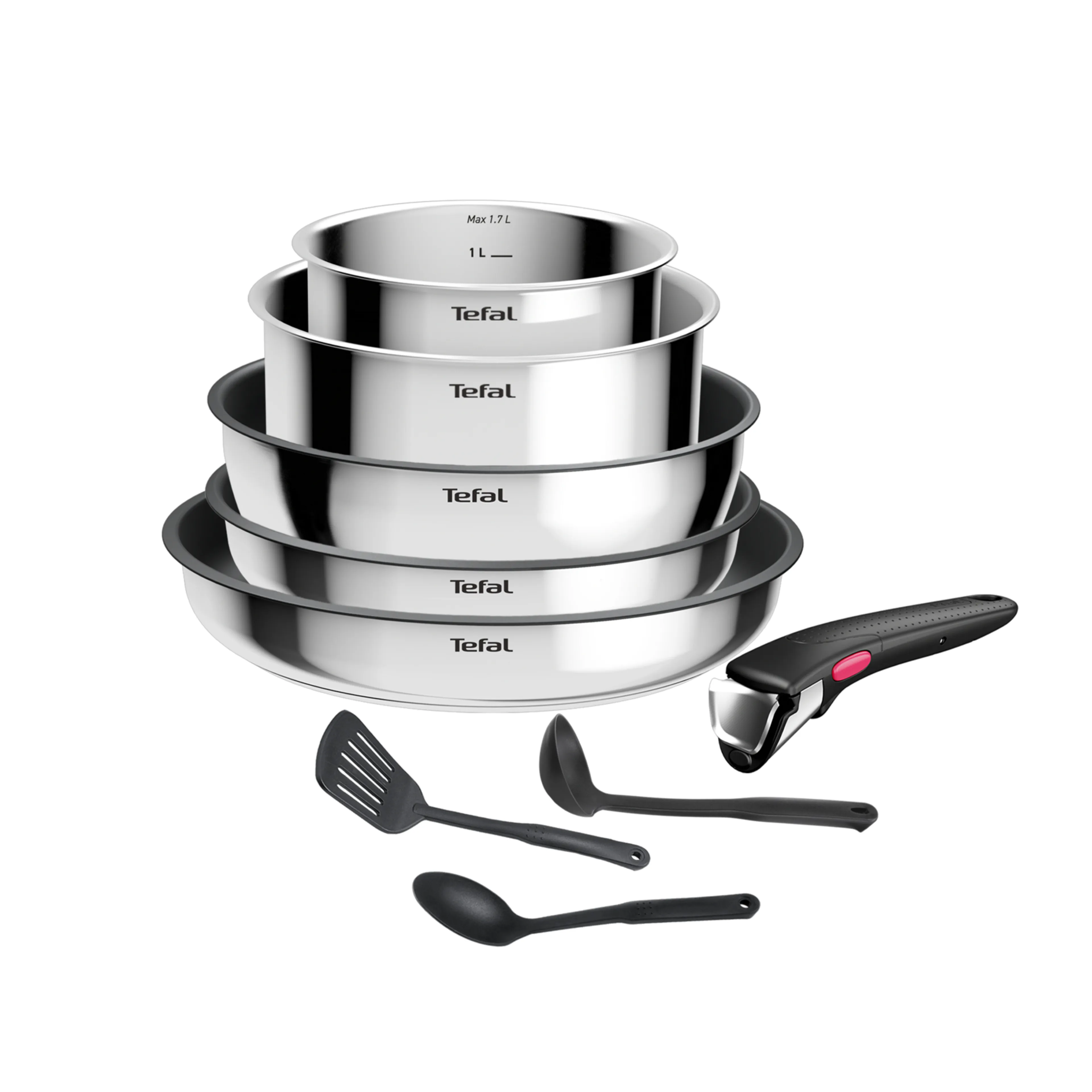 Набор посуды Tefal из нержавеющей стали Ingenio Cook Eat 9 предметов L881S904 фото