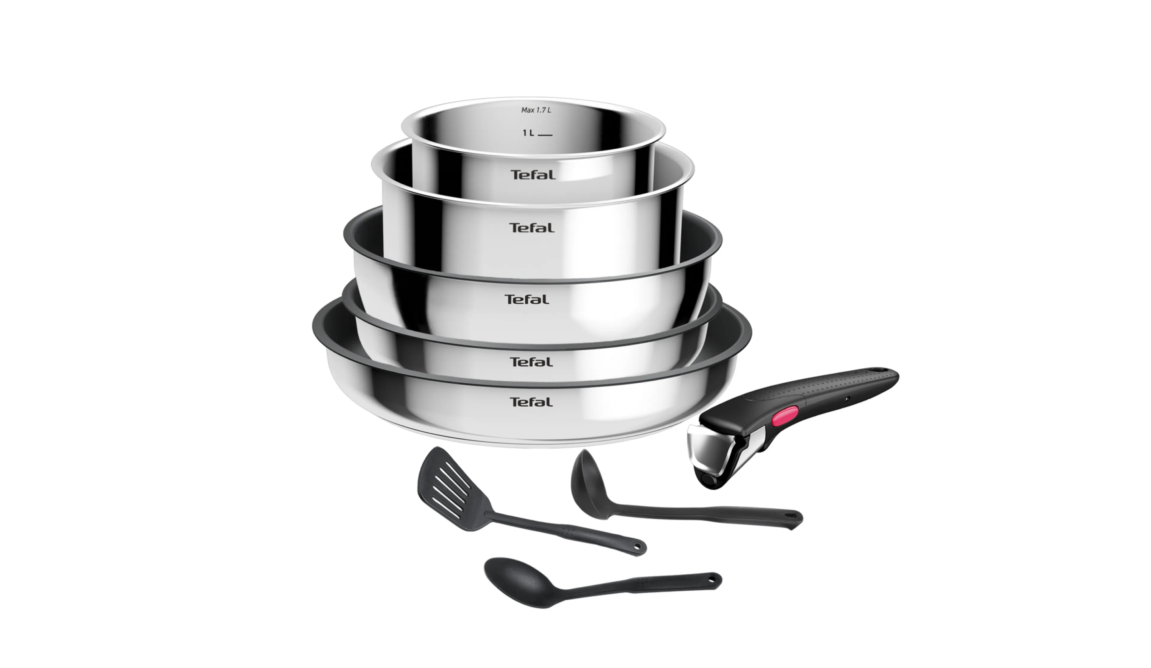 Набор посуды Tefal из нержавеющей стали Ingenio Cook Eat 9 предметов L881S904