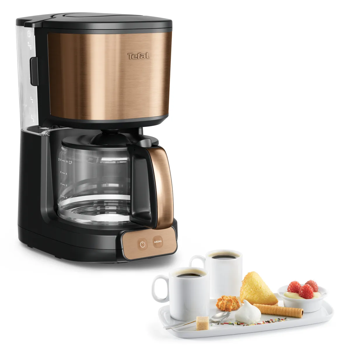 Капельная кофеварка Tefal Coppertinto Drip Coffee Maker CM470G10 купить в официальном магазине