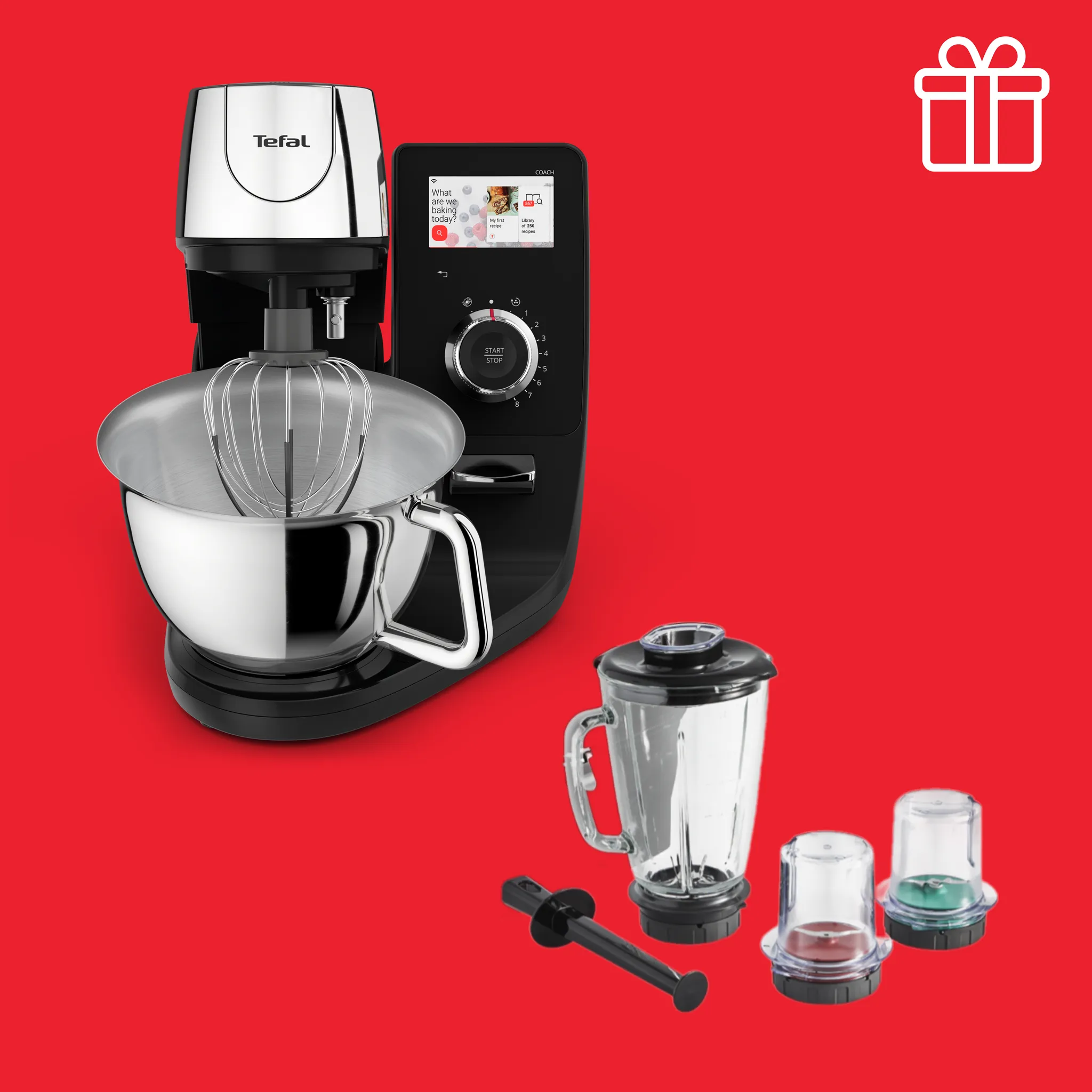 Кухонная машина Tefal I-Coach Touch QB951DF0 с набором аксессуаров Mix & Drink фото