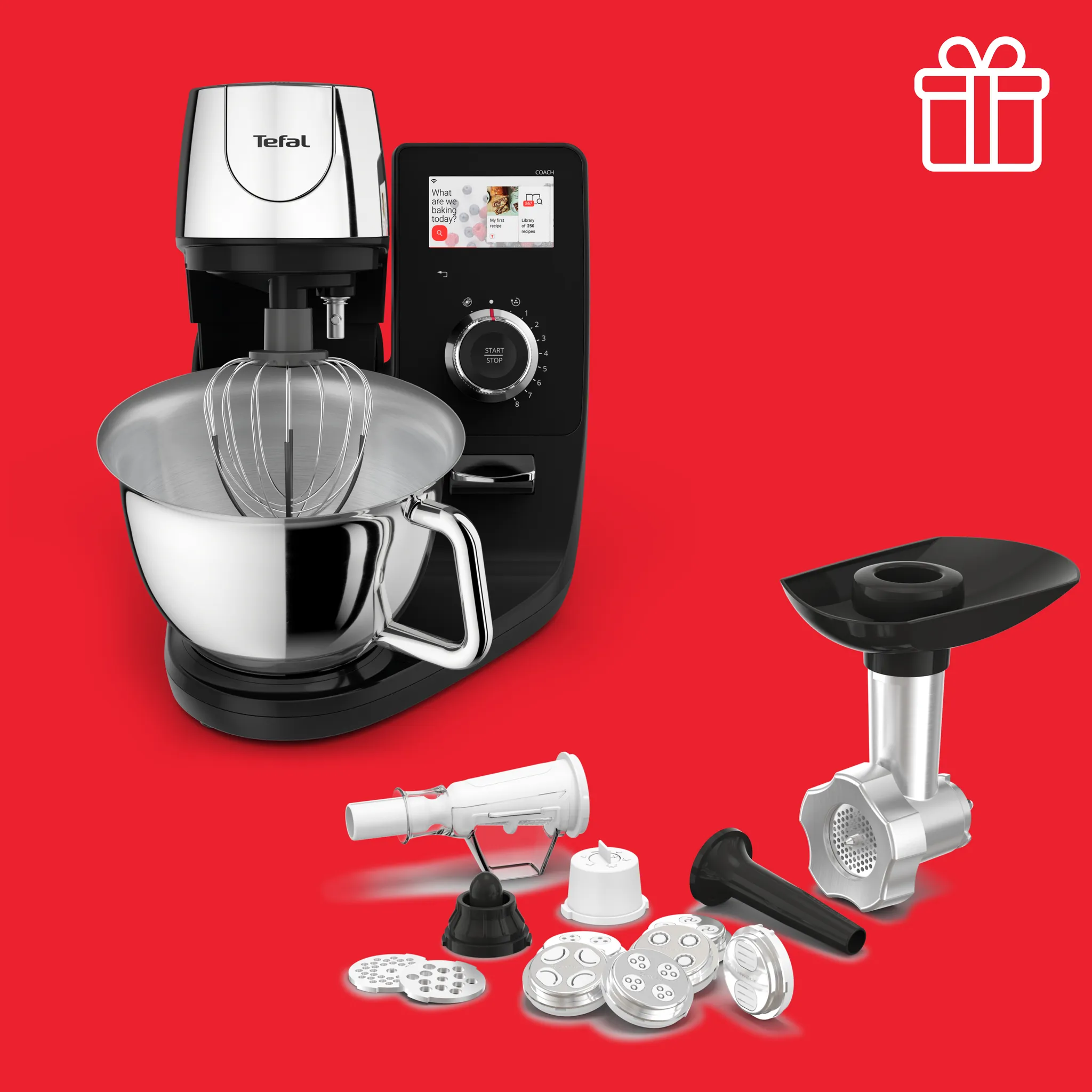 Кухонная машина Tefal I-Coach Touch QB951DF0 с набором аксессуаров Meat & Pasta фото