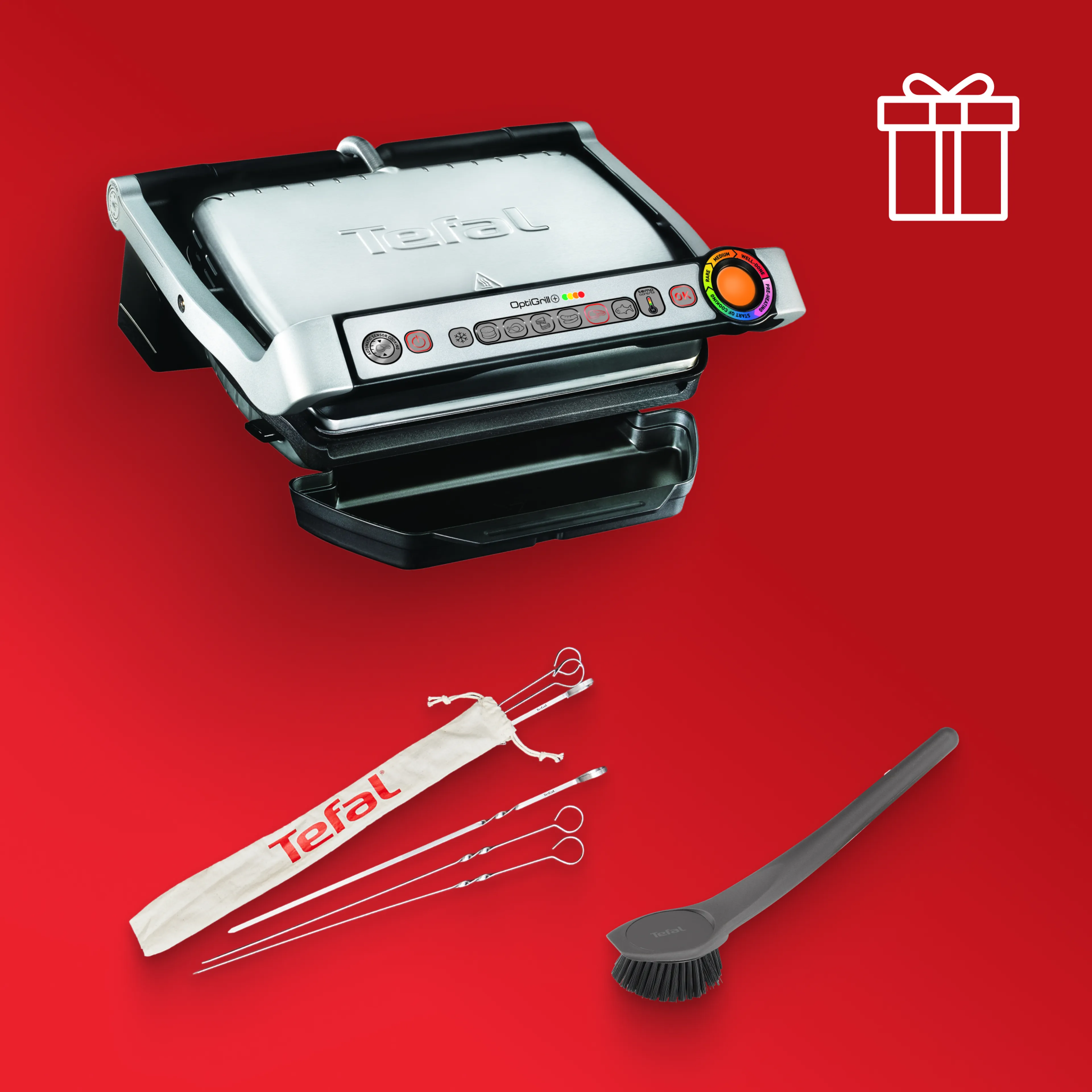 Умный электрогриль Tefal Optigrill+ GC716D12 с насадкой для вафель + аксессуары в подарок фото