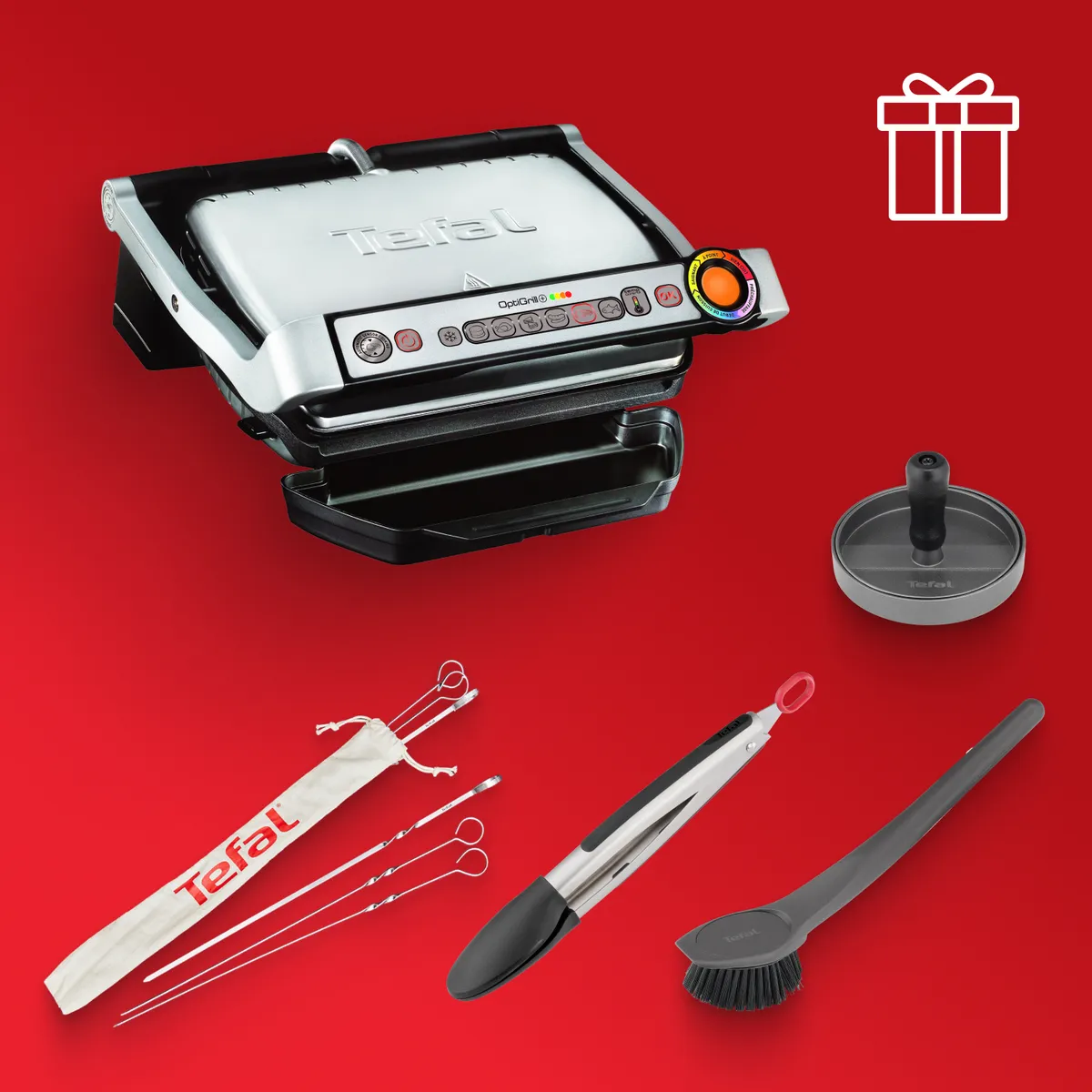 Умный электрогриль Tefal Optigrill+ GC712D34 + аксессуары в подарок фото