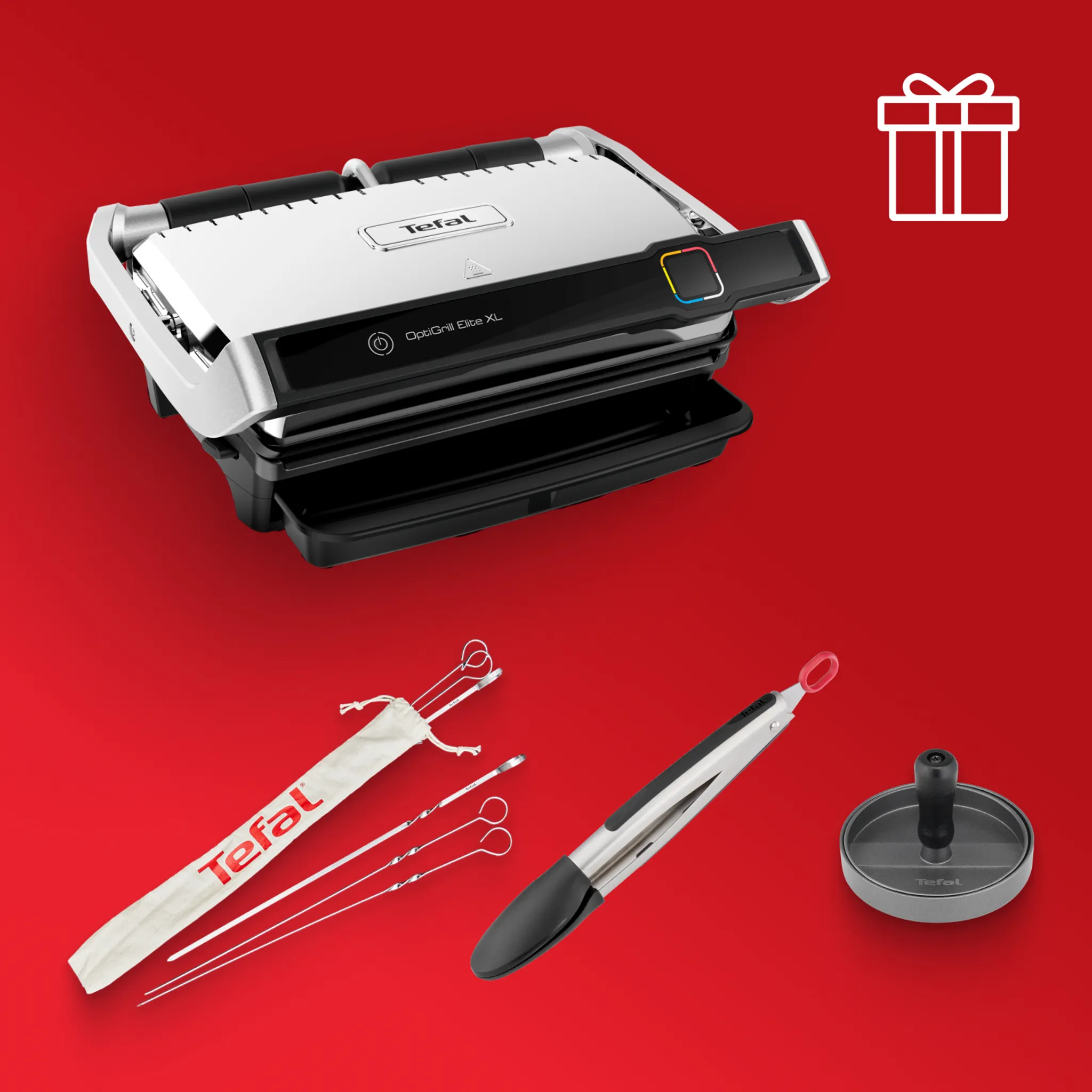 Умный электрогриль Tefal Optigrill Elite XL GC760D30 + аксессуары в подарок фото