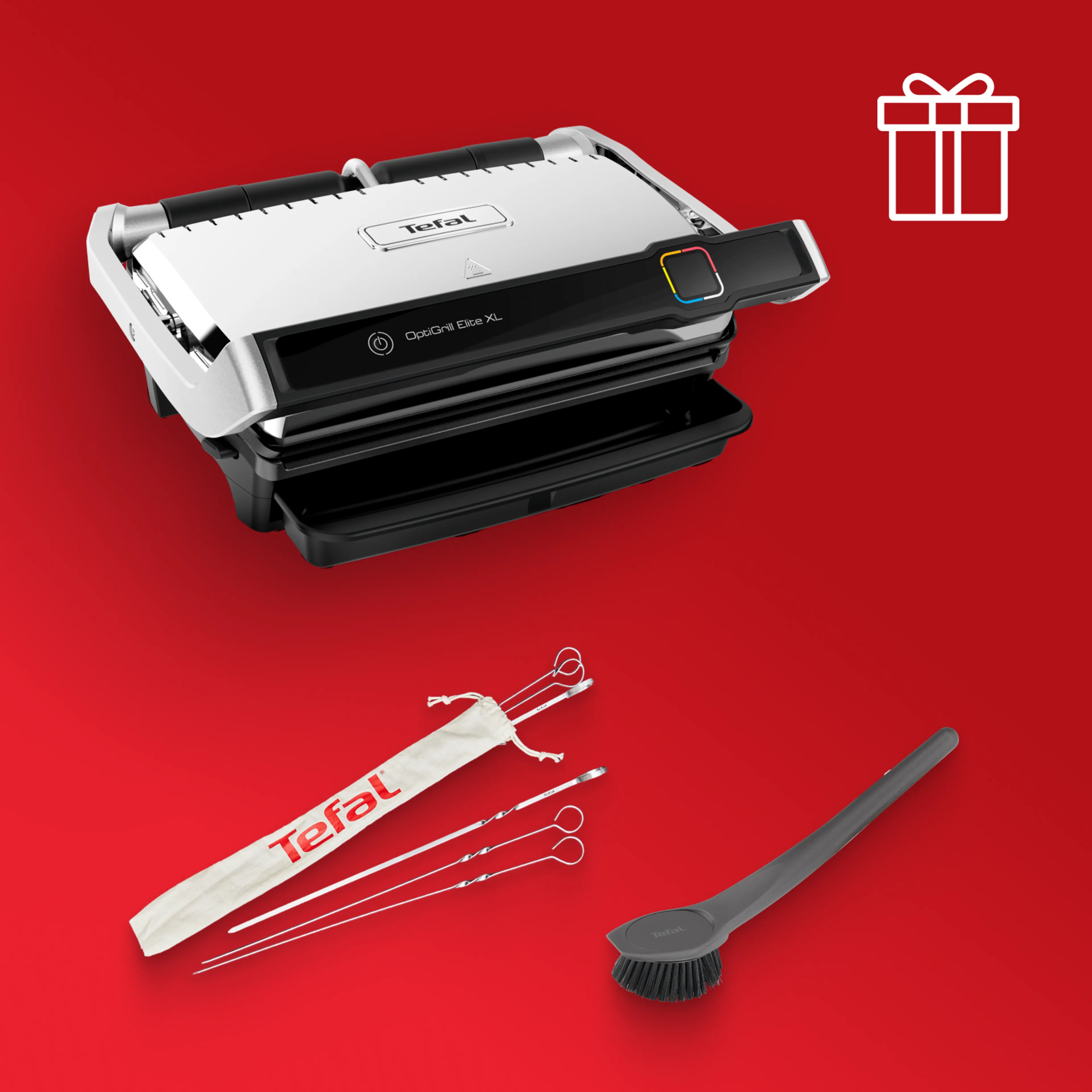 Умный электрогриль Tefal Optigrill Elite XL GC760D30 + аксессуары в подарок фото