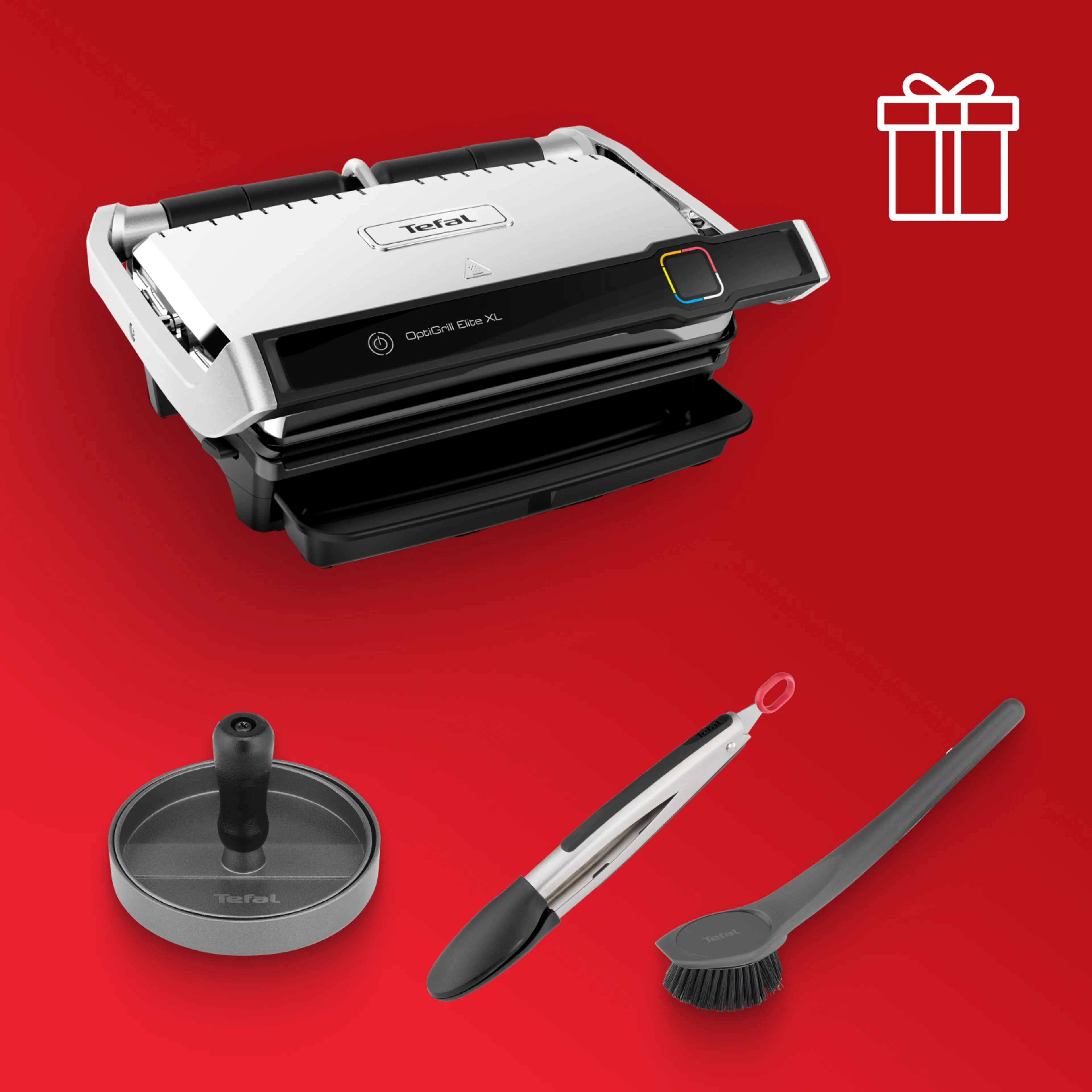 Умный электрогриль Tefal Optigrill Elite XL GC760D30 + аксессуары в подарок фото