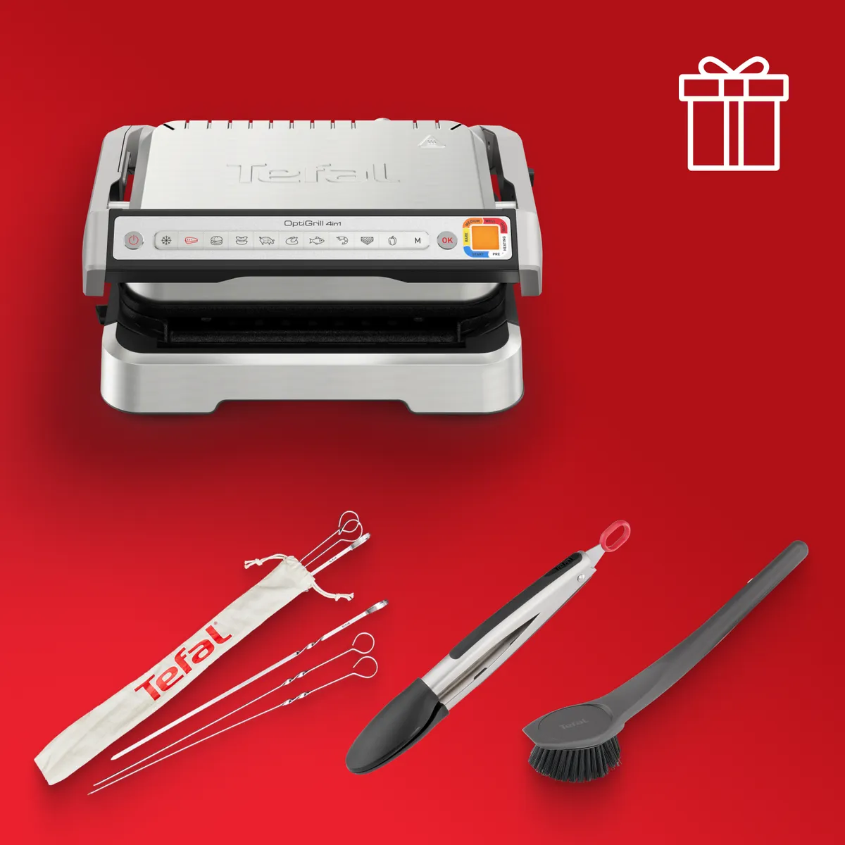 Умный электрогриль Tefal Optigrill 4 in 1 GC774D30 + аксессуары в подарок фото