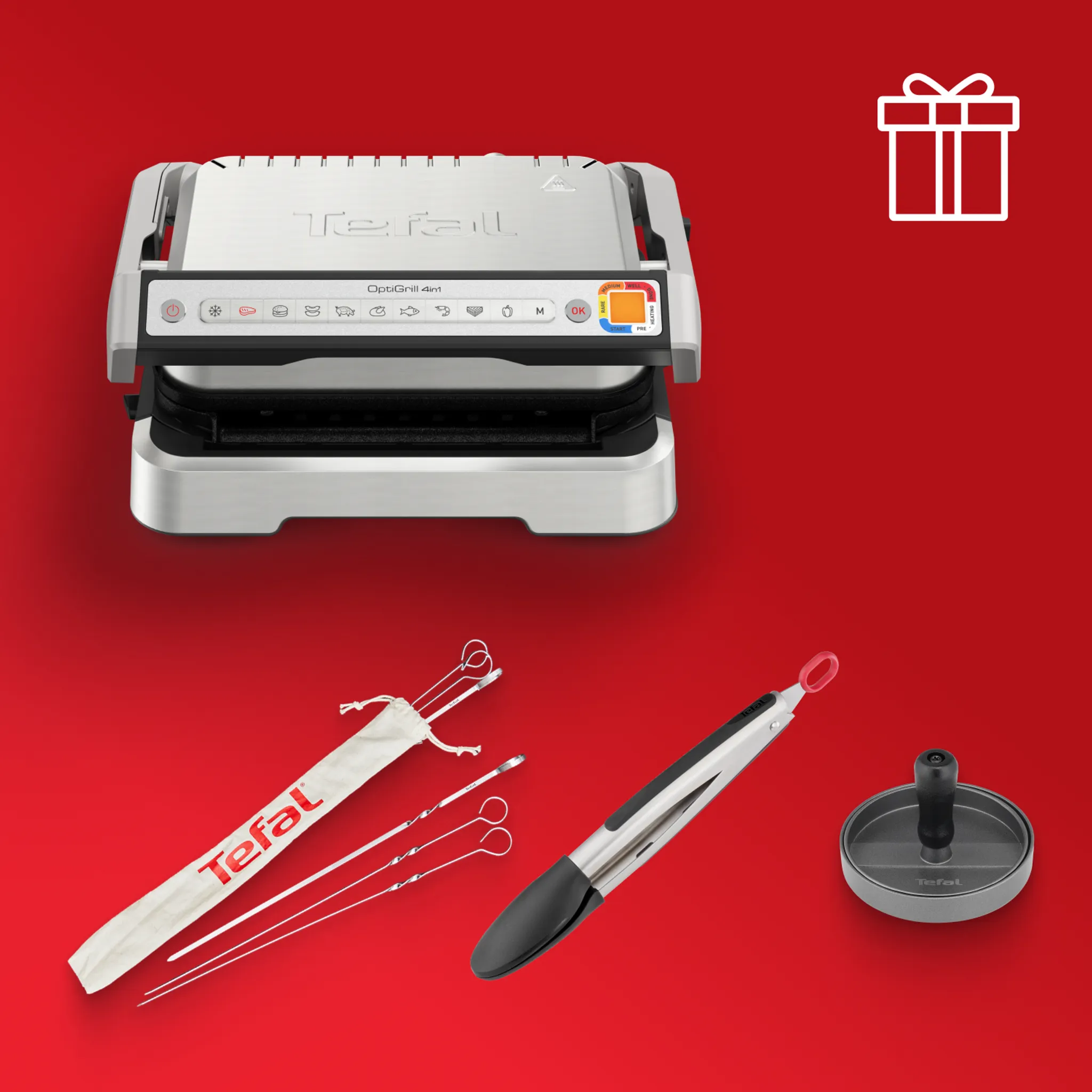 Умный электрогриль Tefal Optigrill 4 in 1 GC774D30 + аксессуары в подарок фото