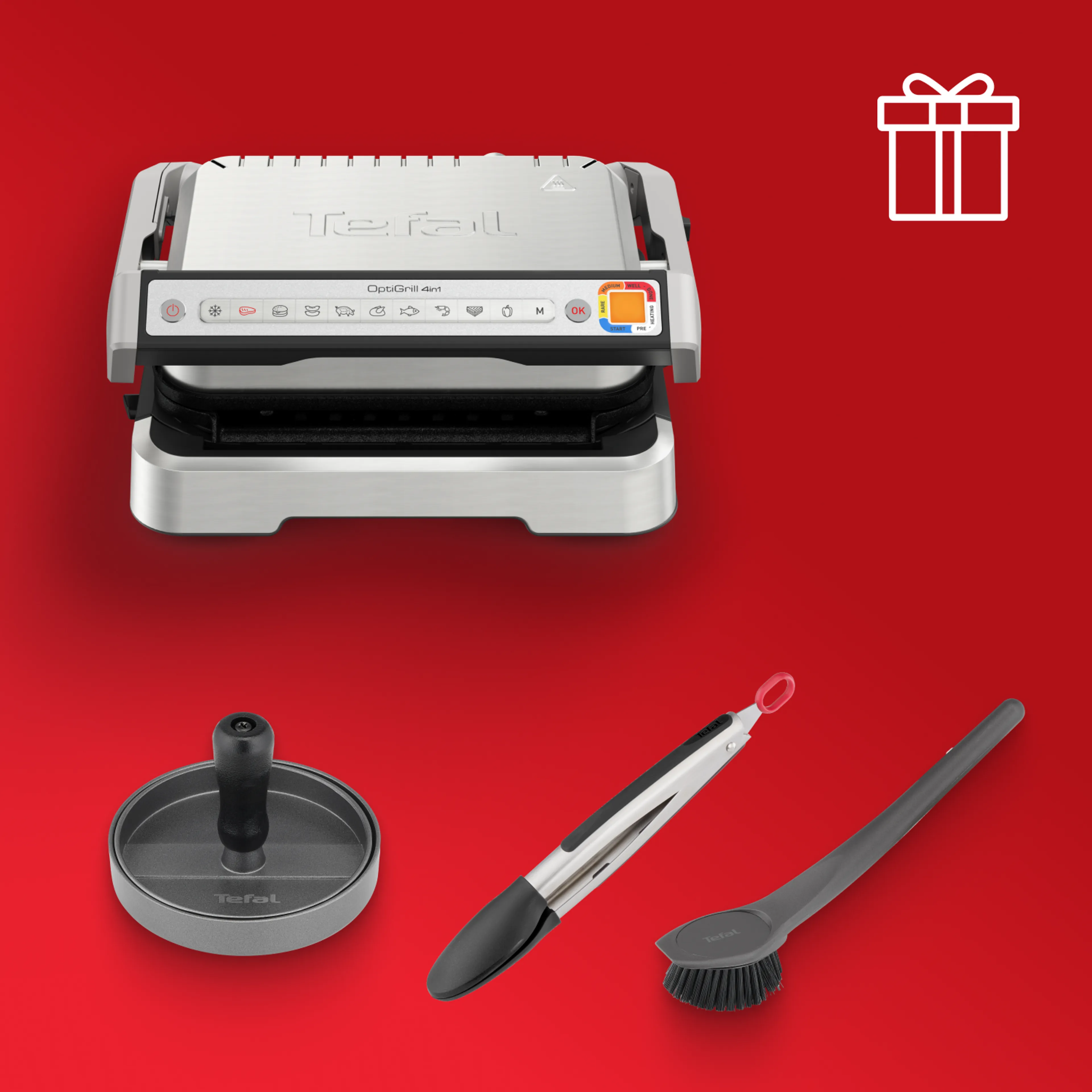 Умный электрогриль Tefal Optigrill 4 in 1 GC774D30 + аксессуары в подарок фото