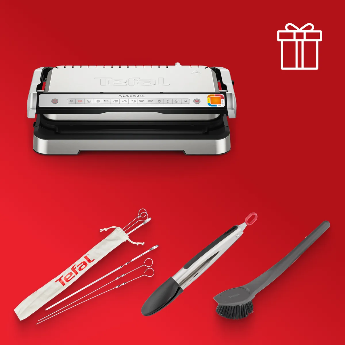 Электрогриль Tefal OptiGrill XL 2 в 1 GC782D30 + аксессуары в подарок фото