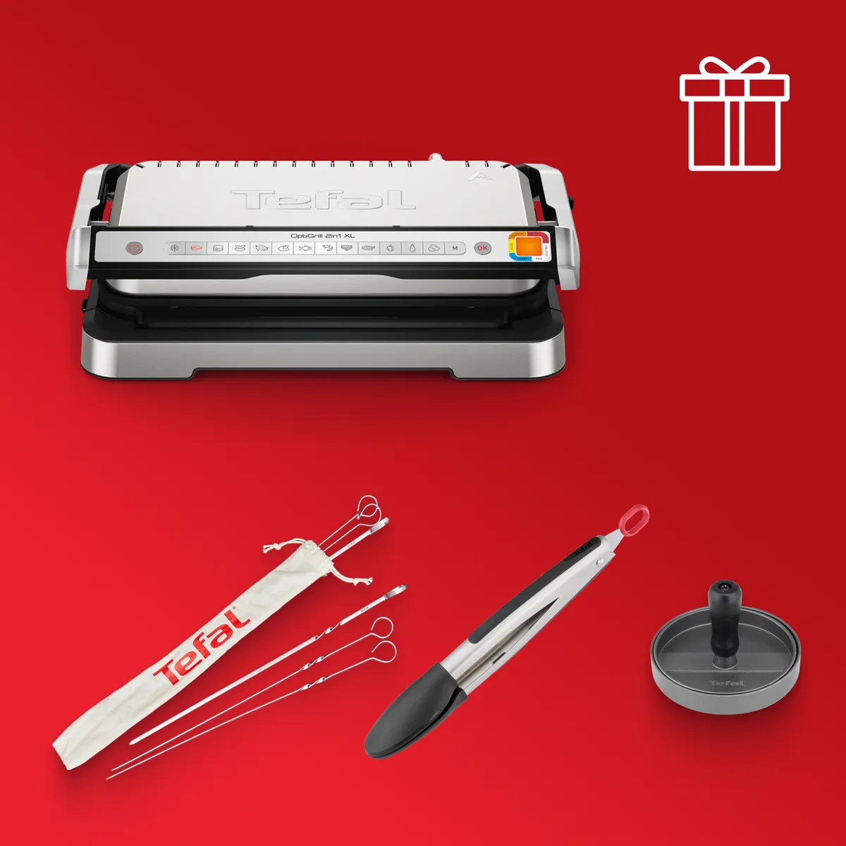 Электрогриль Tefal OptiGrill XL 2 в 1 GC782D30 + аксессуары в подарок фото