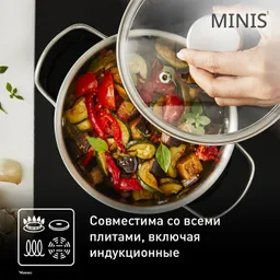 Кастрюля Tefal Minis 16 см со стеклянной крышкой H8744255