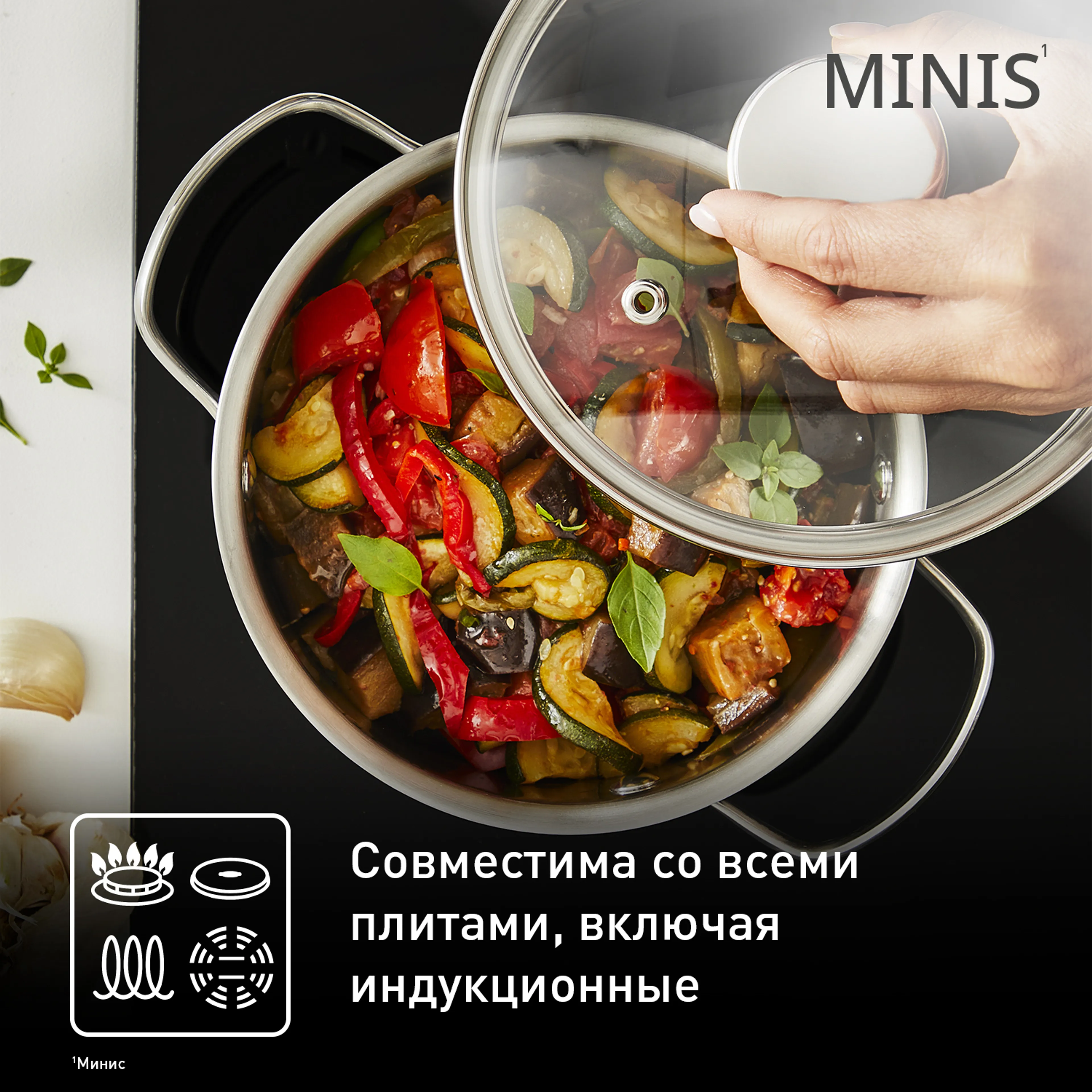 Кастрюля Tefal Minis 16 см со стеклянной крышкой H8744255