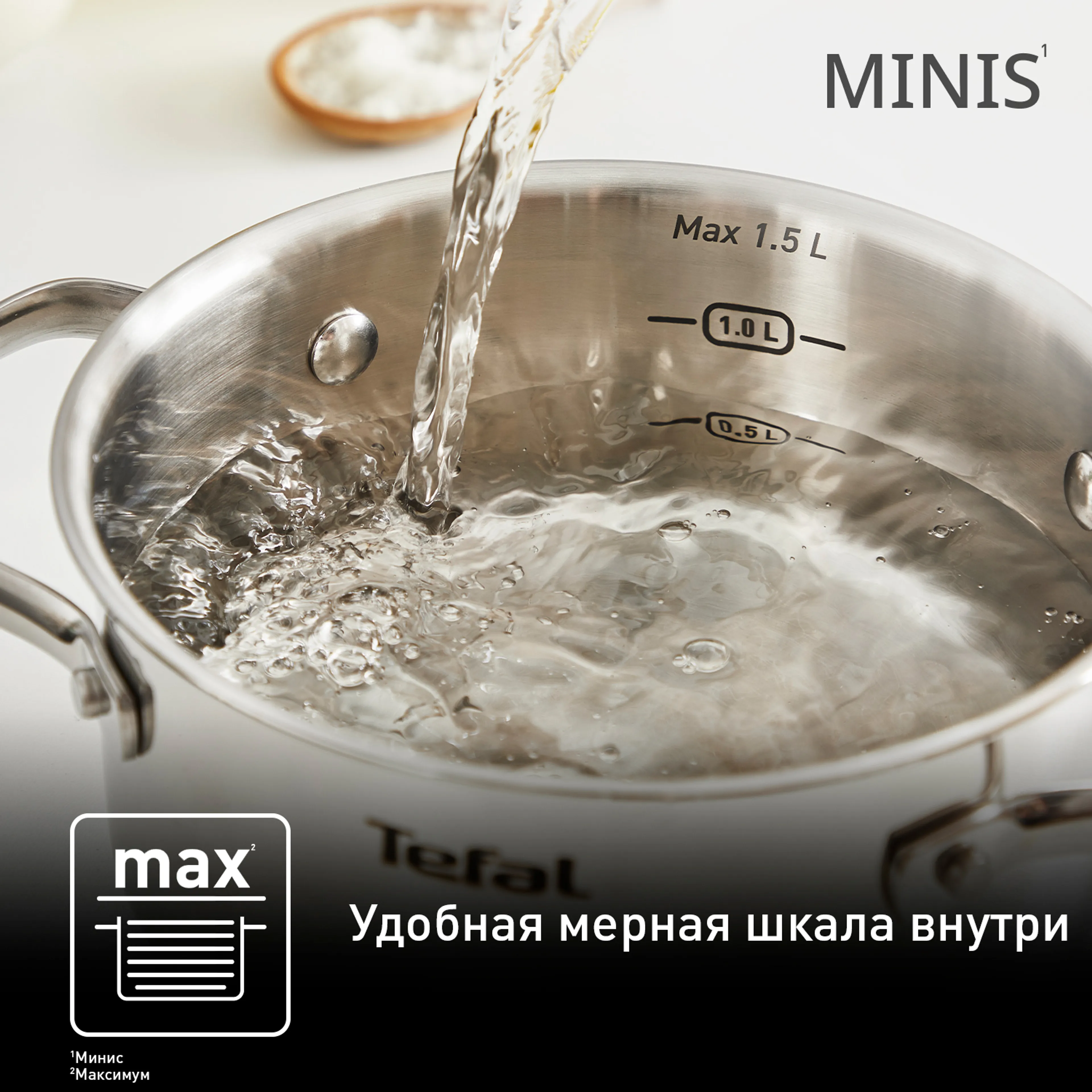 Кастрюля Tefal Minis 16 см со стеклянной крышкой H8744255