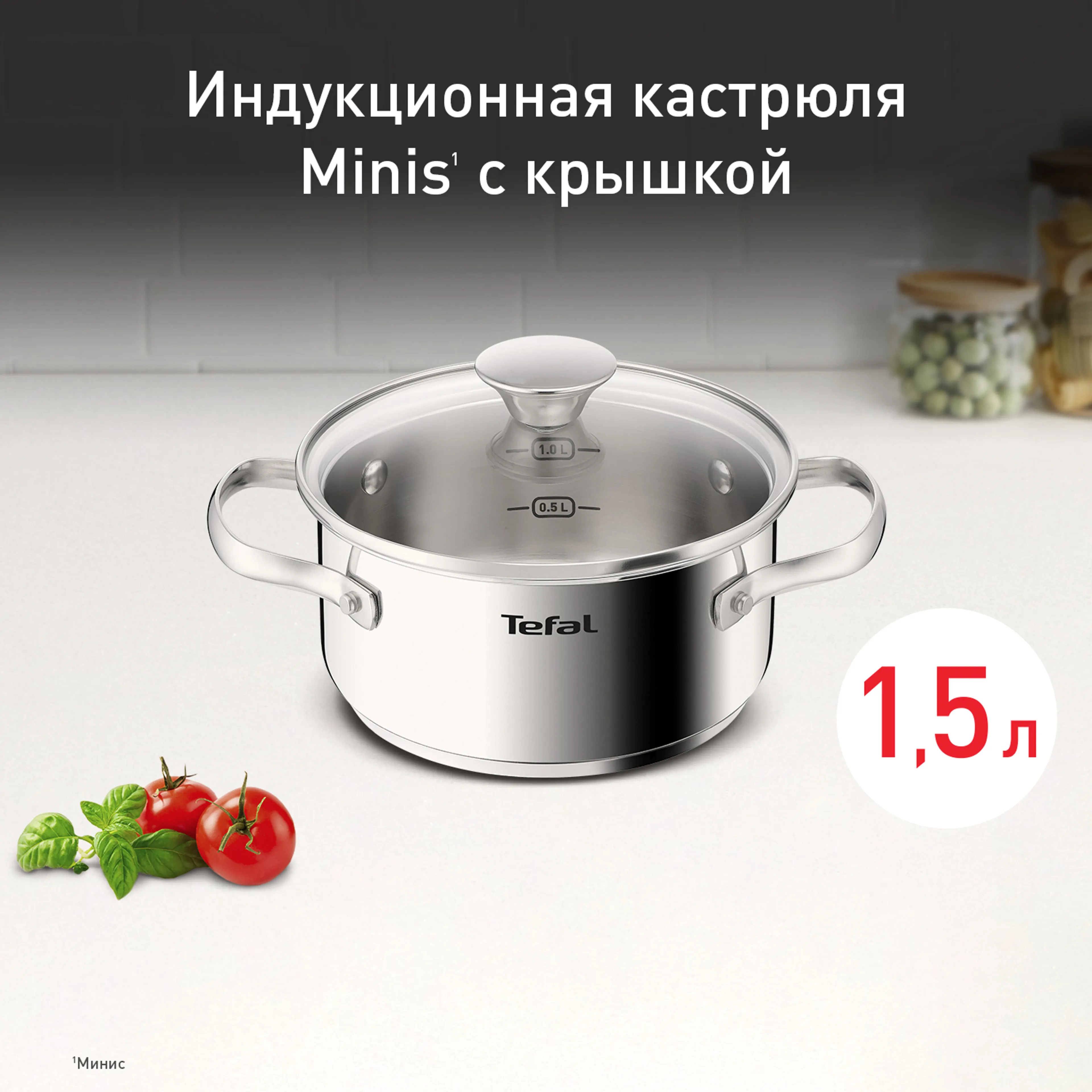 цена на Кастрюля Tefal Minis 16 см со стеклянной крышкой H8744255