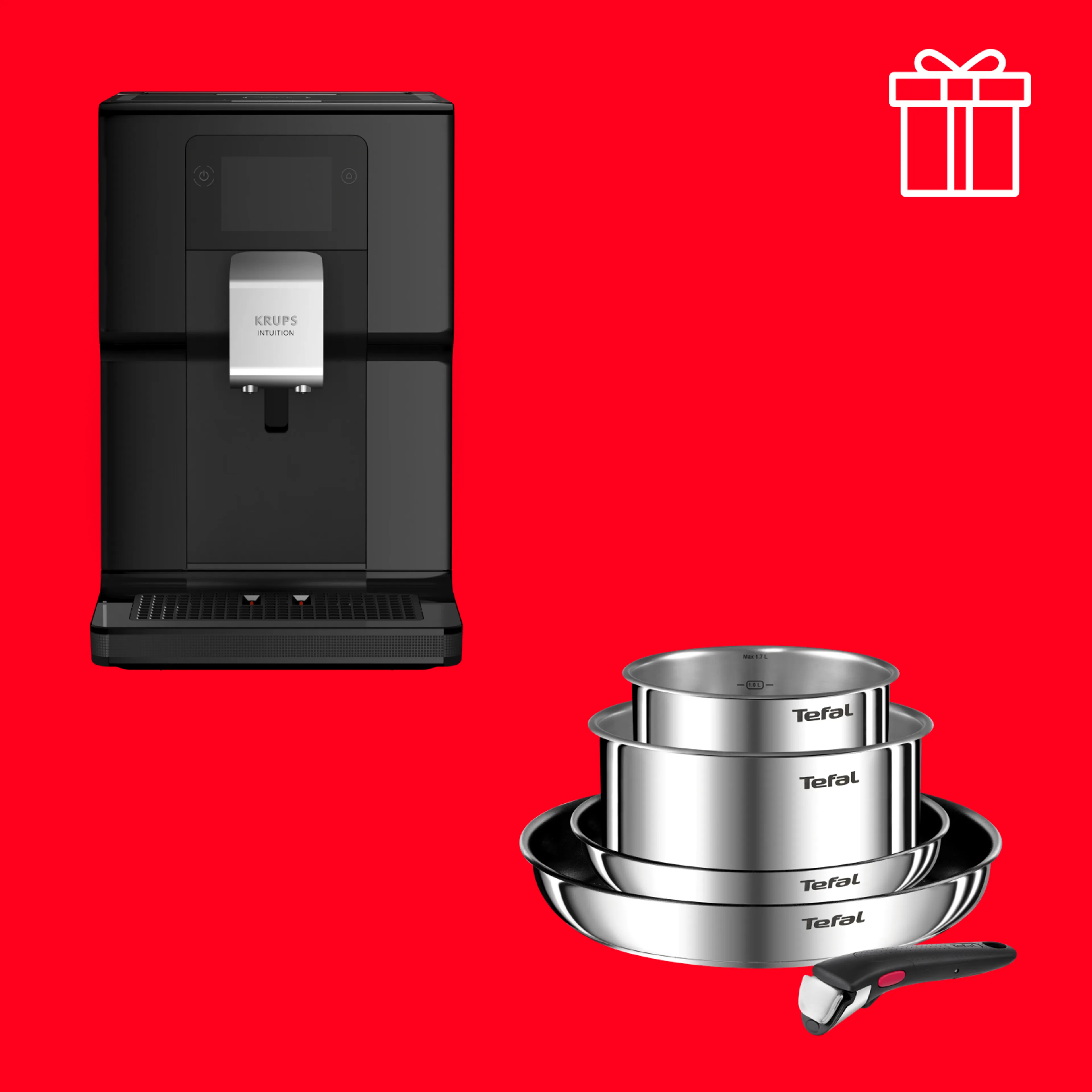 Автоматическая кофемашина KRUPS EA873810 + Набор посуды Ingenio Cook Eat 10 предметов L881SA04 фото