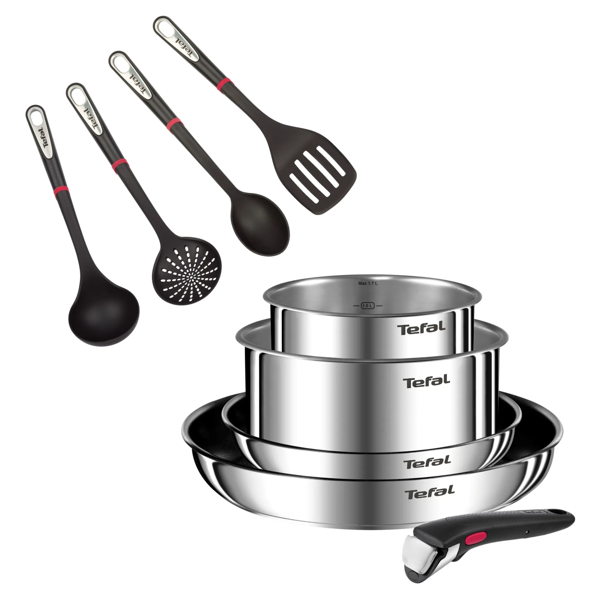 Набор посуды Tefal Ingenio Emotion 5 пред. + Набор аксессуаров Ingenio 4 шт фото