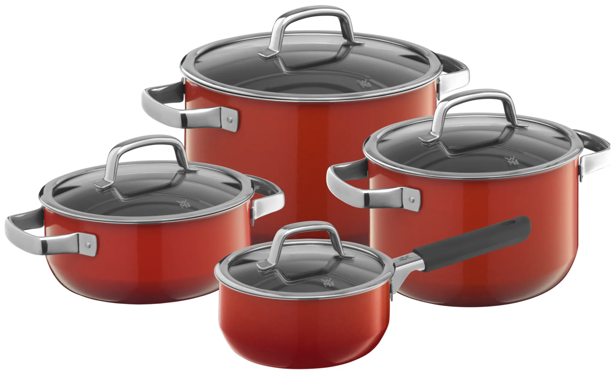 Набор кастрюль WMF Fusiontec Mineral Red 4 предмета 16/20/20/24 см
