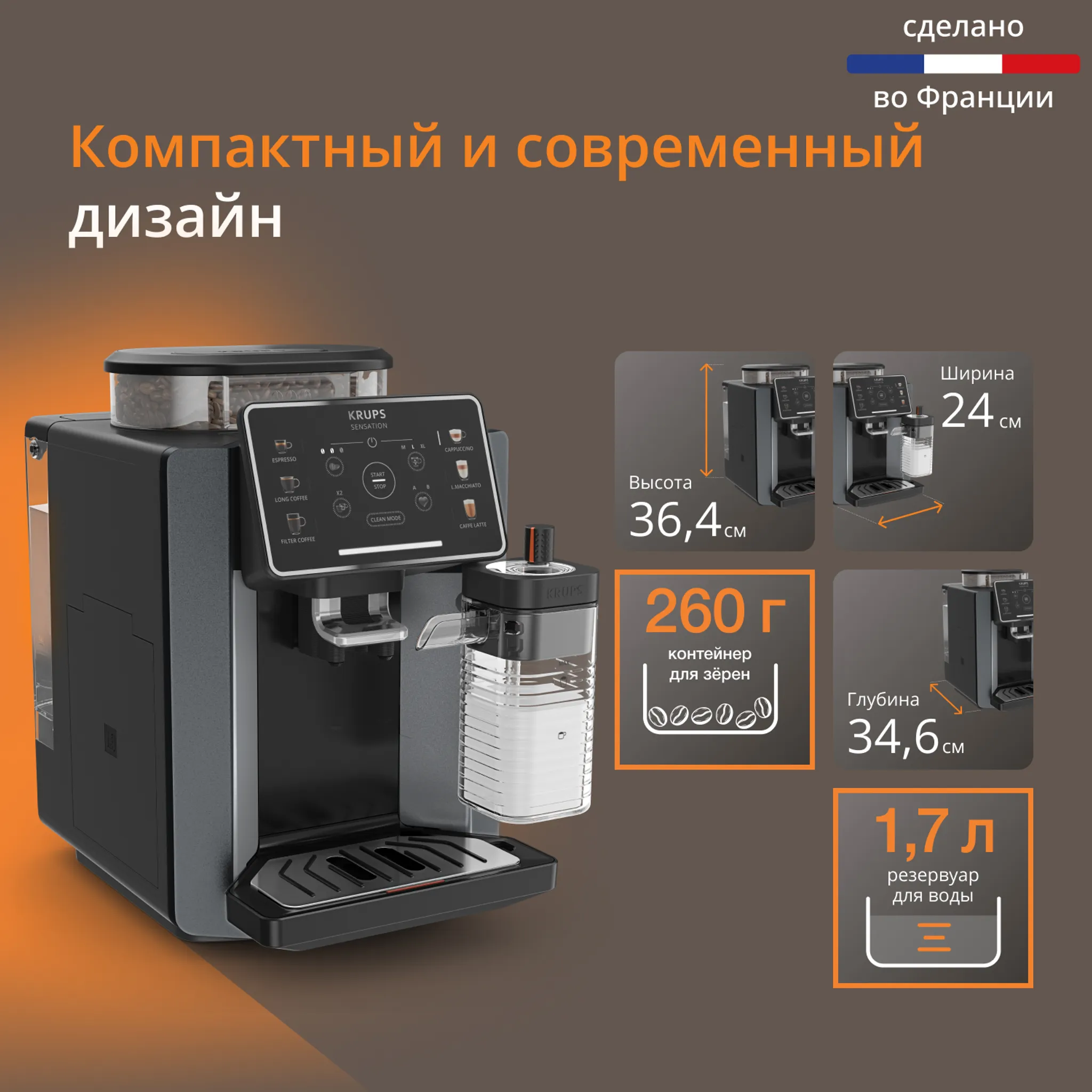 Автоматическая кофемашина KRUPS Sensation Milk M90