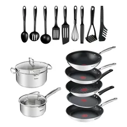 Набор посуды Tefal Сковорода 24/26+Кастрюля 20 см+Ковш 16 см+ кух.предметы Duettо+