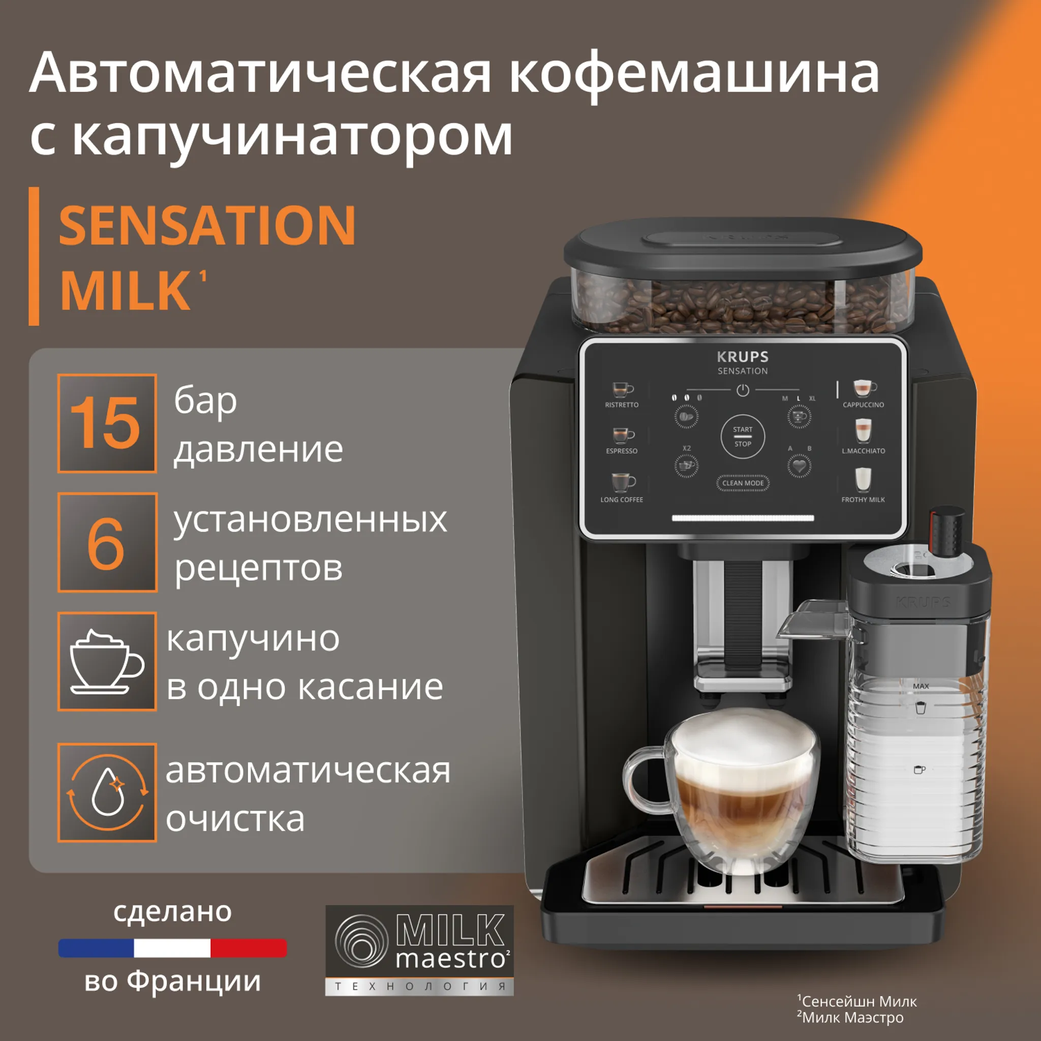 Автоматическая кофемашина KRUPS Sensation Milk M90