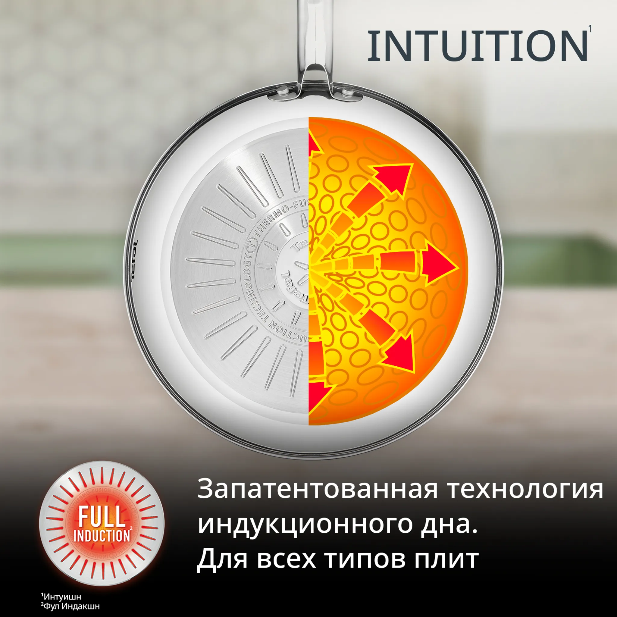 Индукционная сковорода Tefal Intuition 28 см B8590635