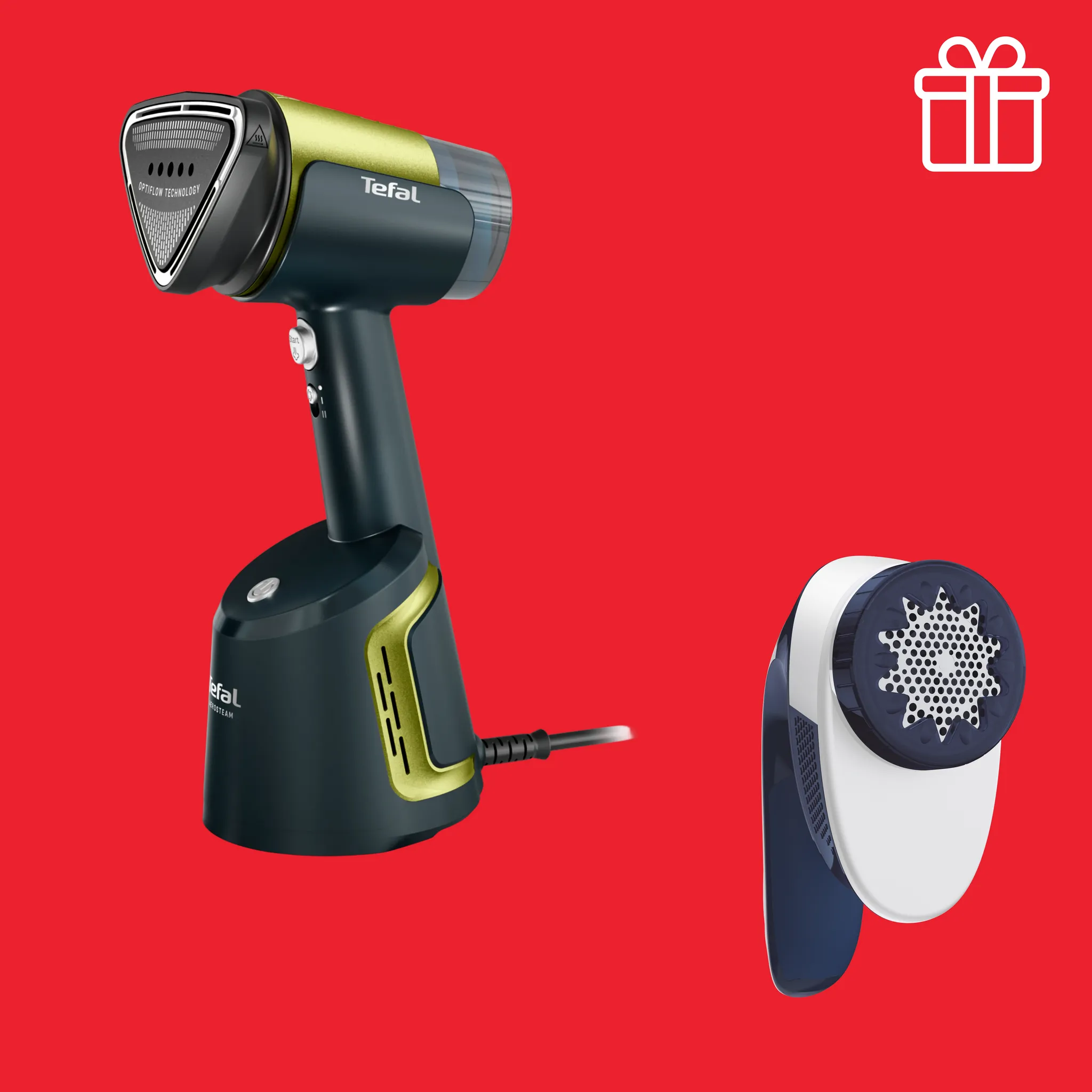 Ручной отпариватель Tefal DT9810F1 + Машинка для ухода за шерстью JB1013E0 в подарок фото