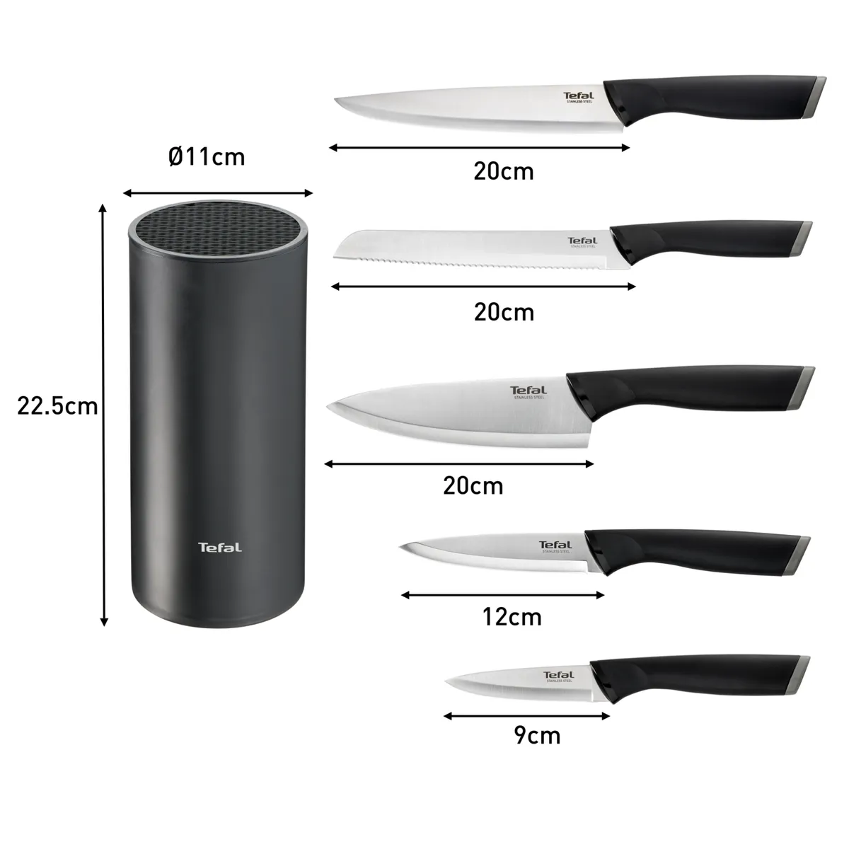 Набор ножей с блоком Tefal Comfort K2216S74 купить в официальном магазине