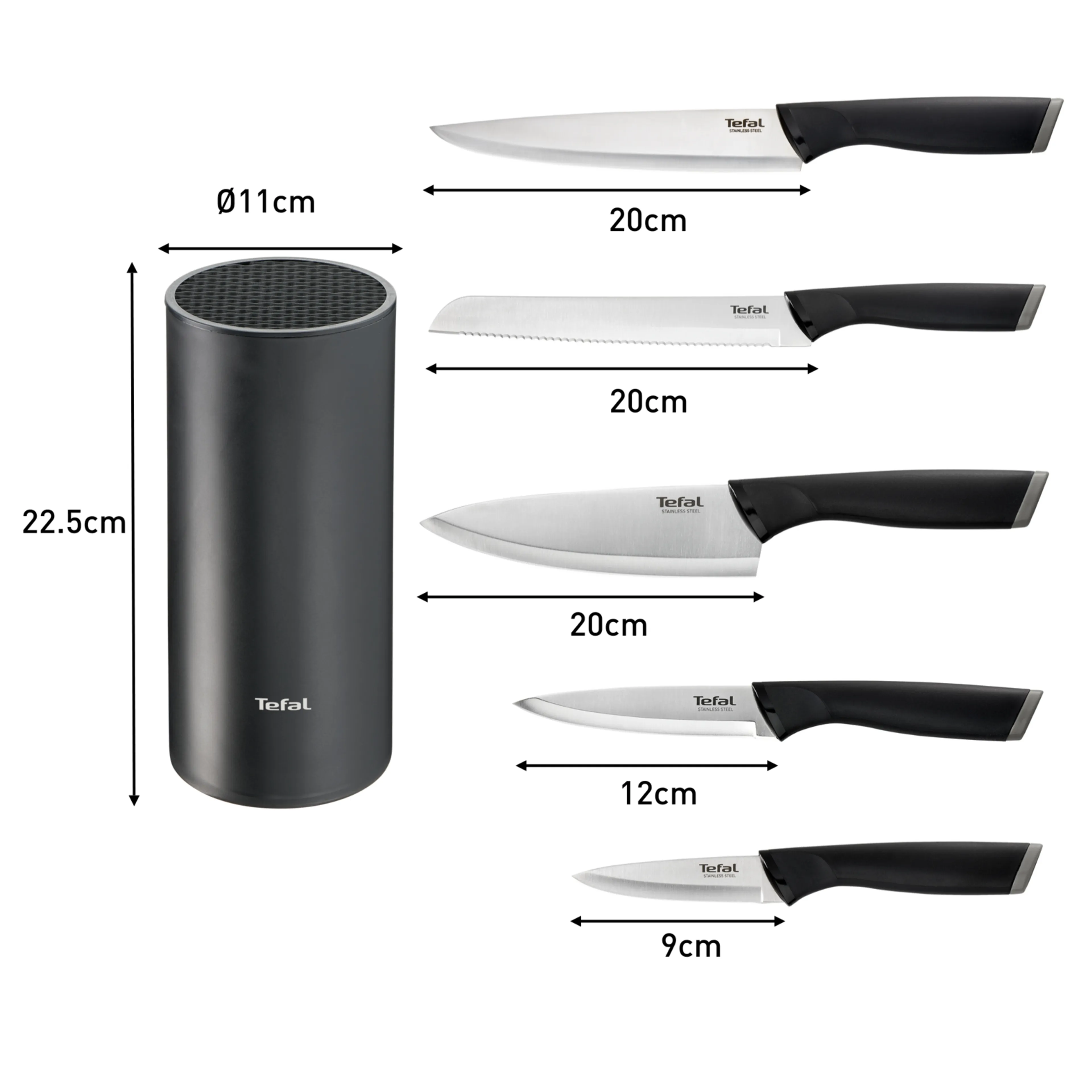 Набор ножей с блоком Tefal Comfort K2216S74
