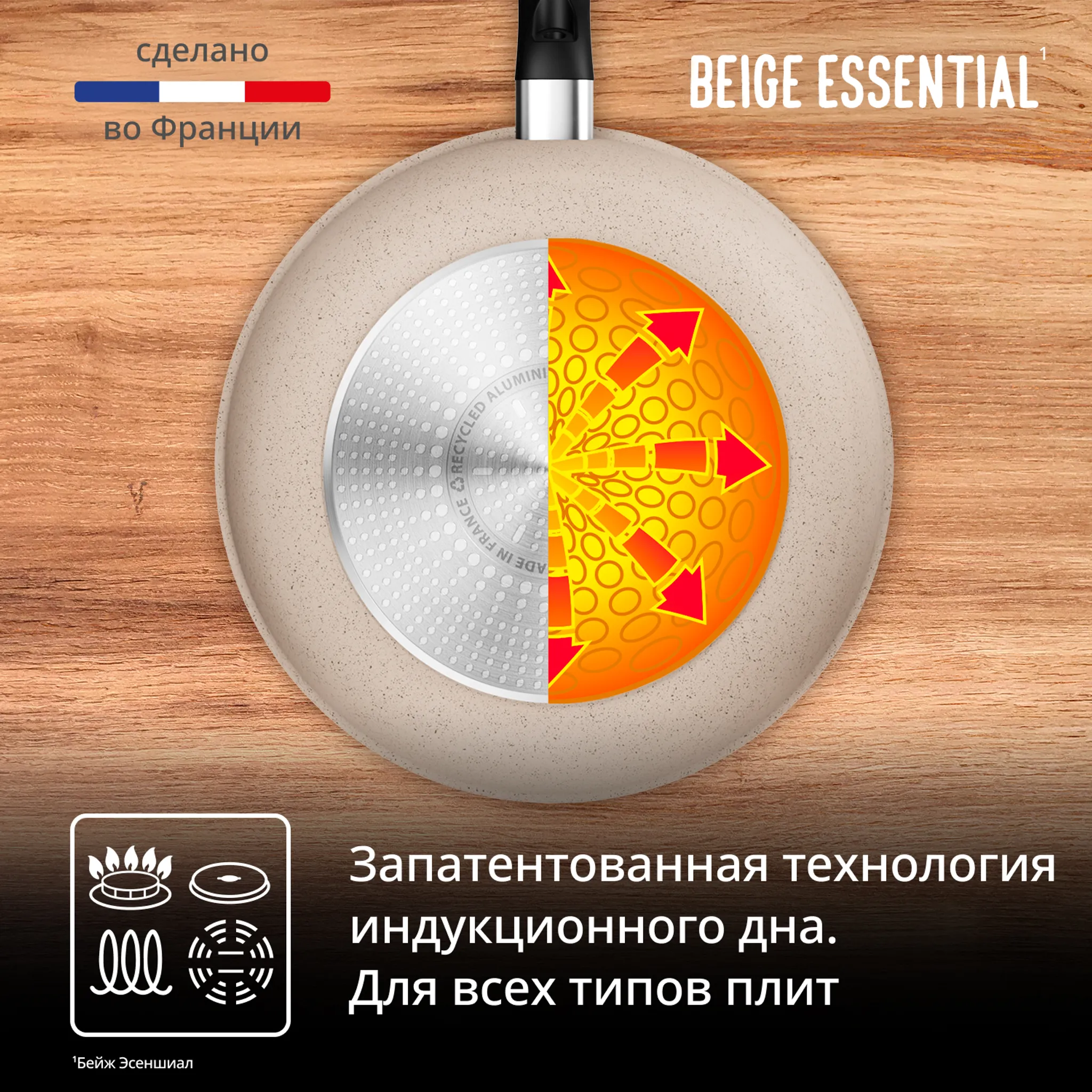 Индукционная мультисковорода Tefal Beige Essential G0077702