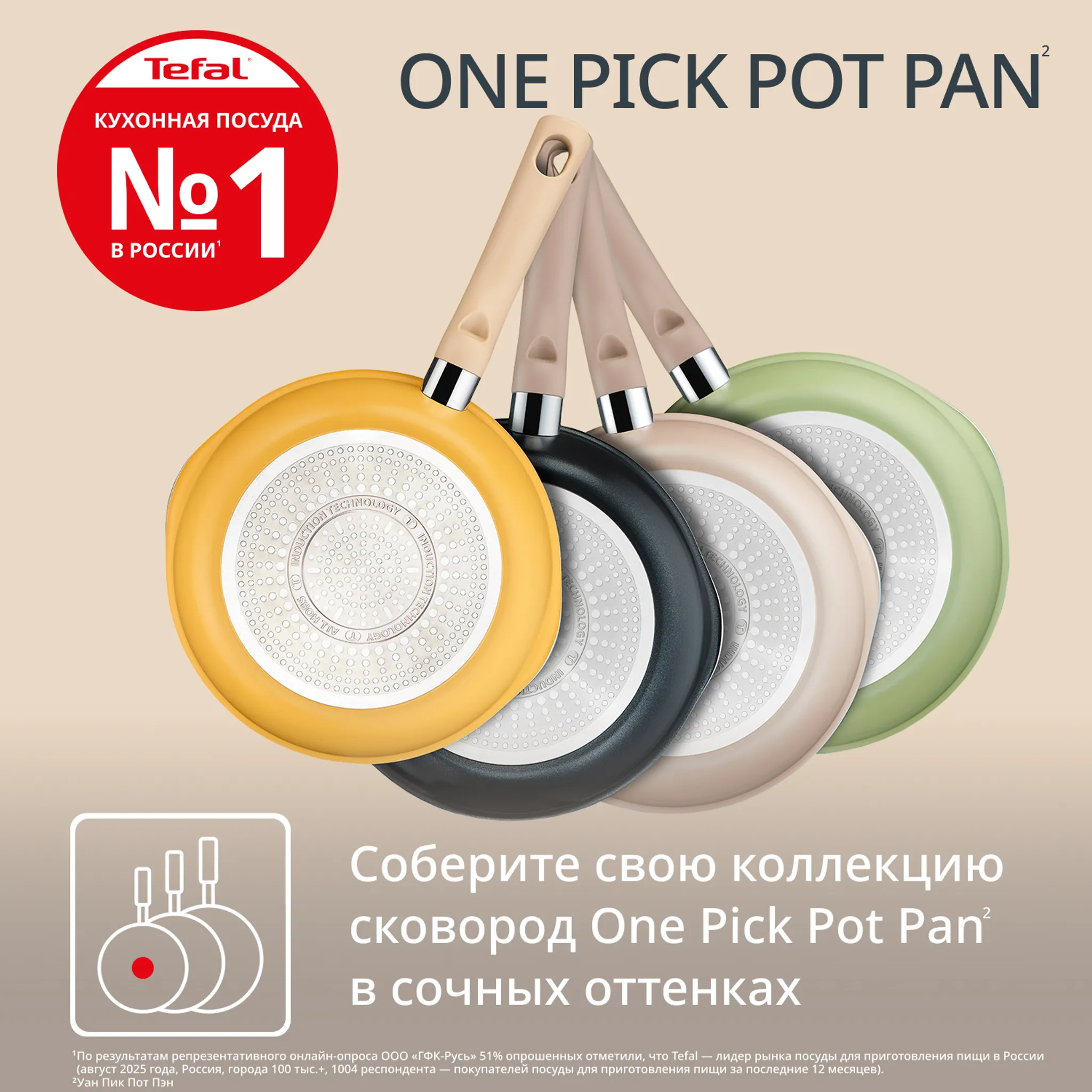 Сковорода Tefal One Pick Pot Pan G1672504 24 см