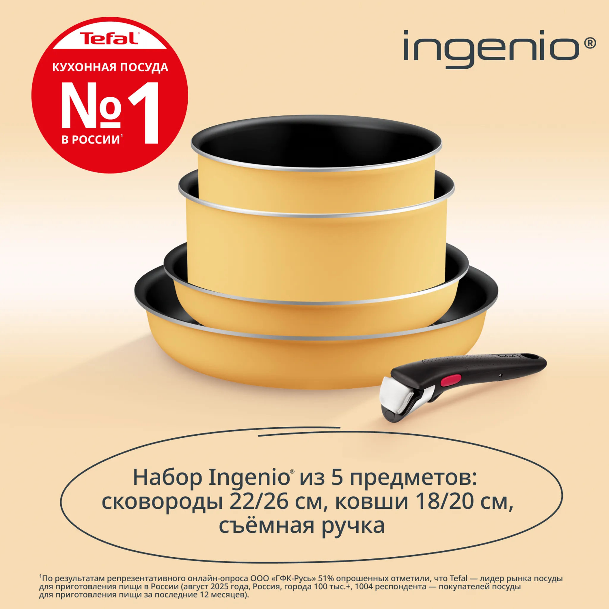 Набор посуды Tefal Ingenio Simply Cook 5 предметов L7279202