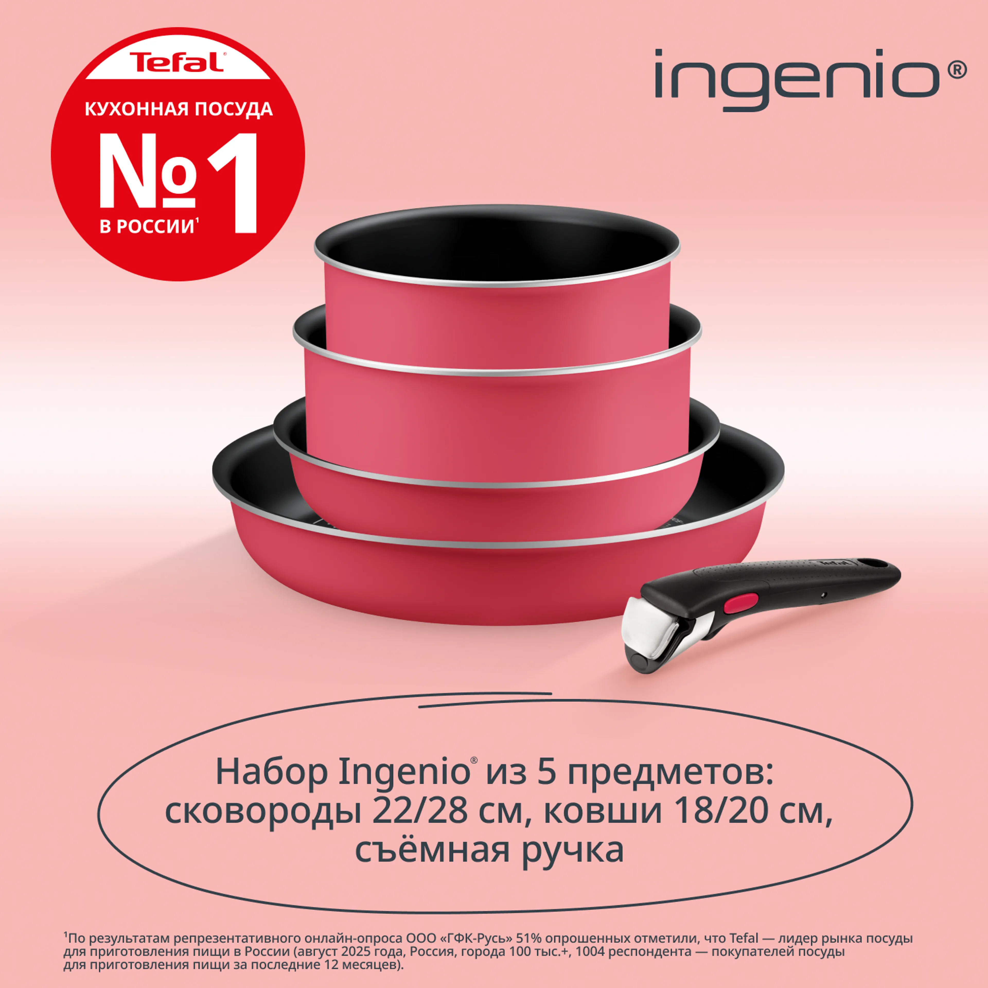 Набор посуды Tefal Ingenio Simply Cook 5 предметов L7289302