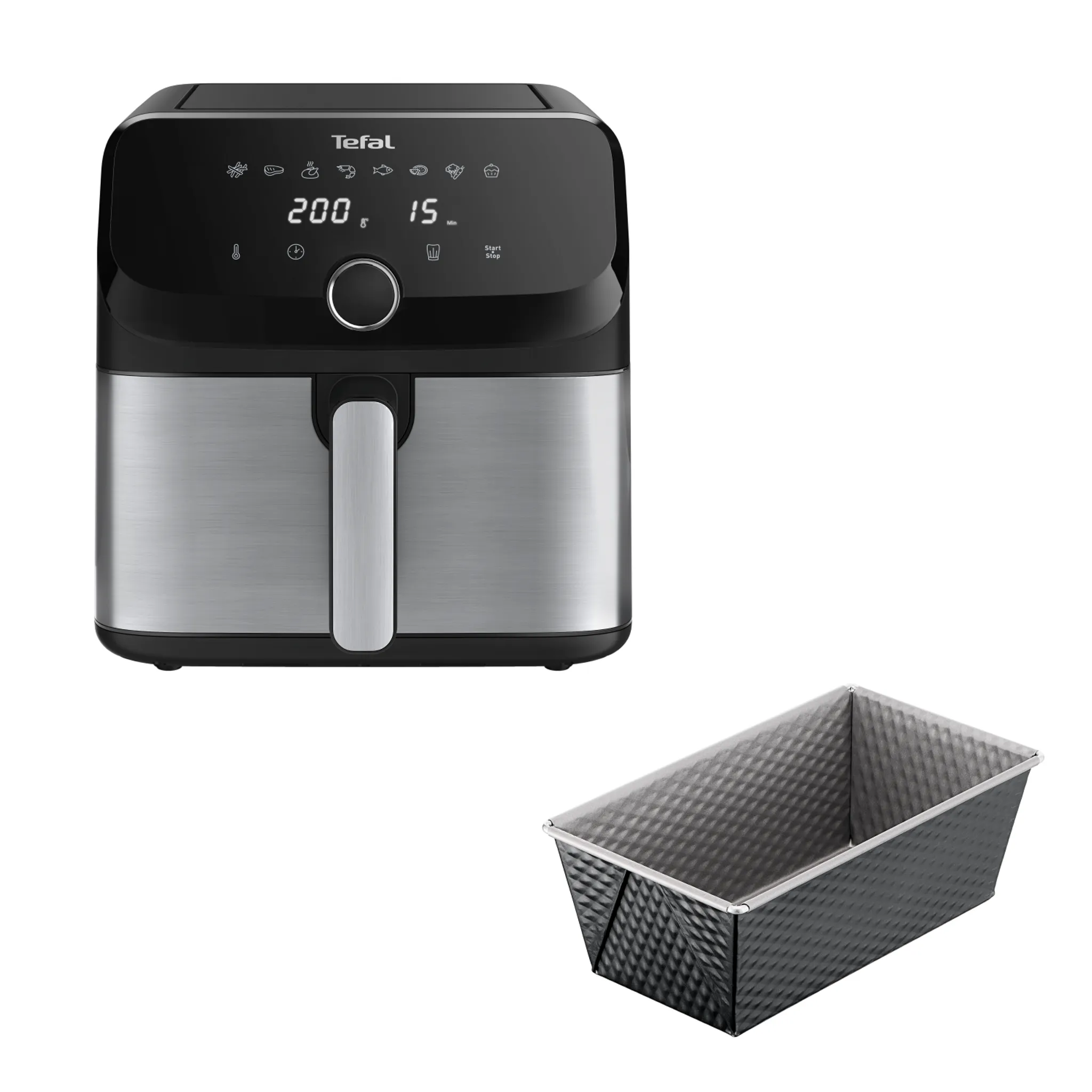 Аэрогриль Tefal EY855D10 + Форма для выпечки Tefal J1760325 фото