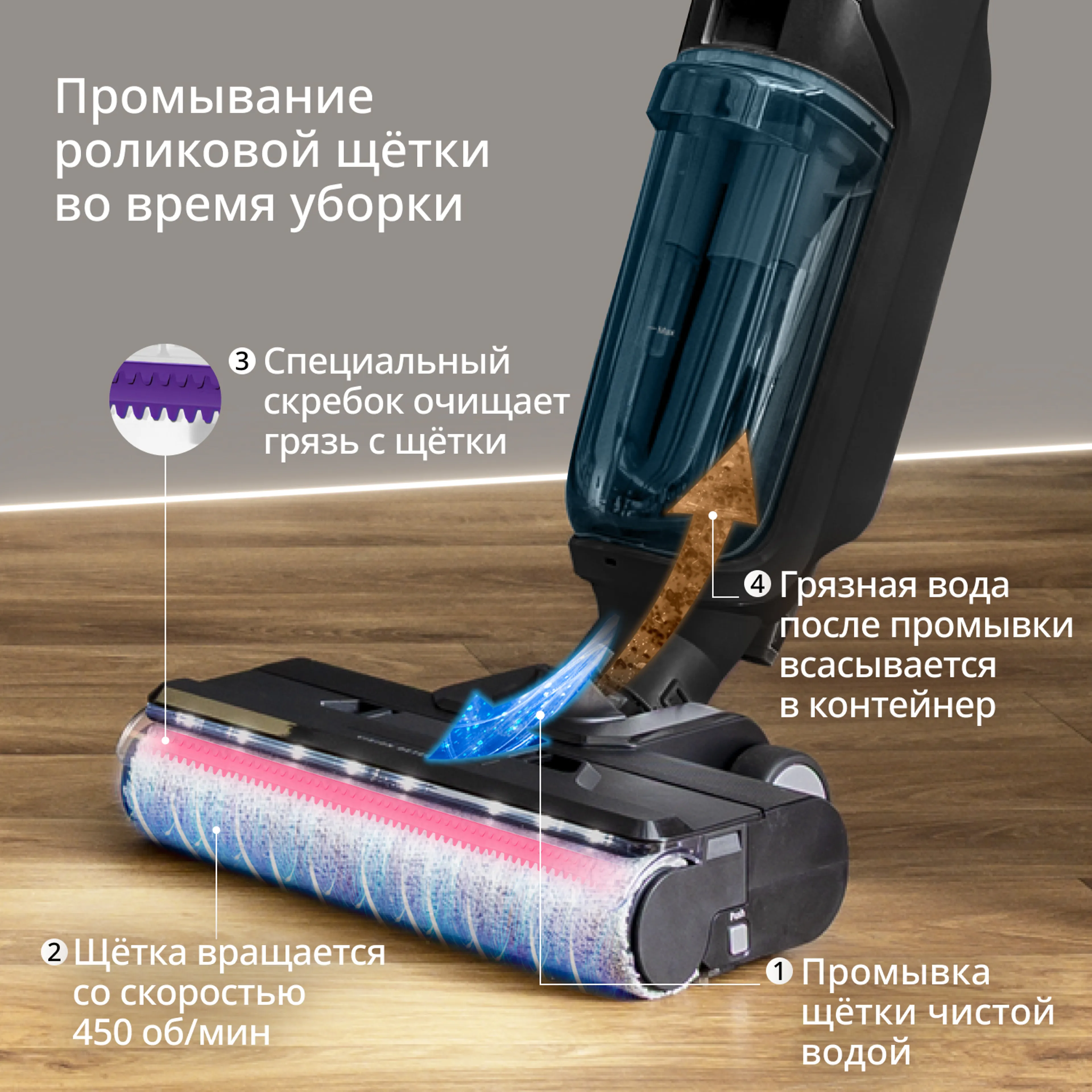 Беспроводной моющий пылесос Tefal X-Clean 5 GF5555F0