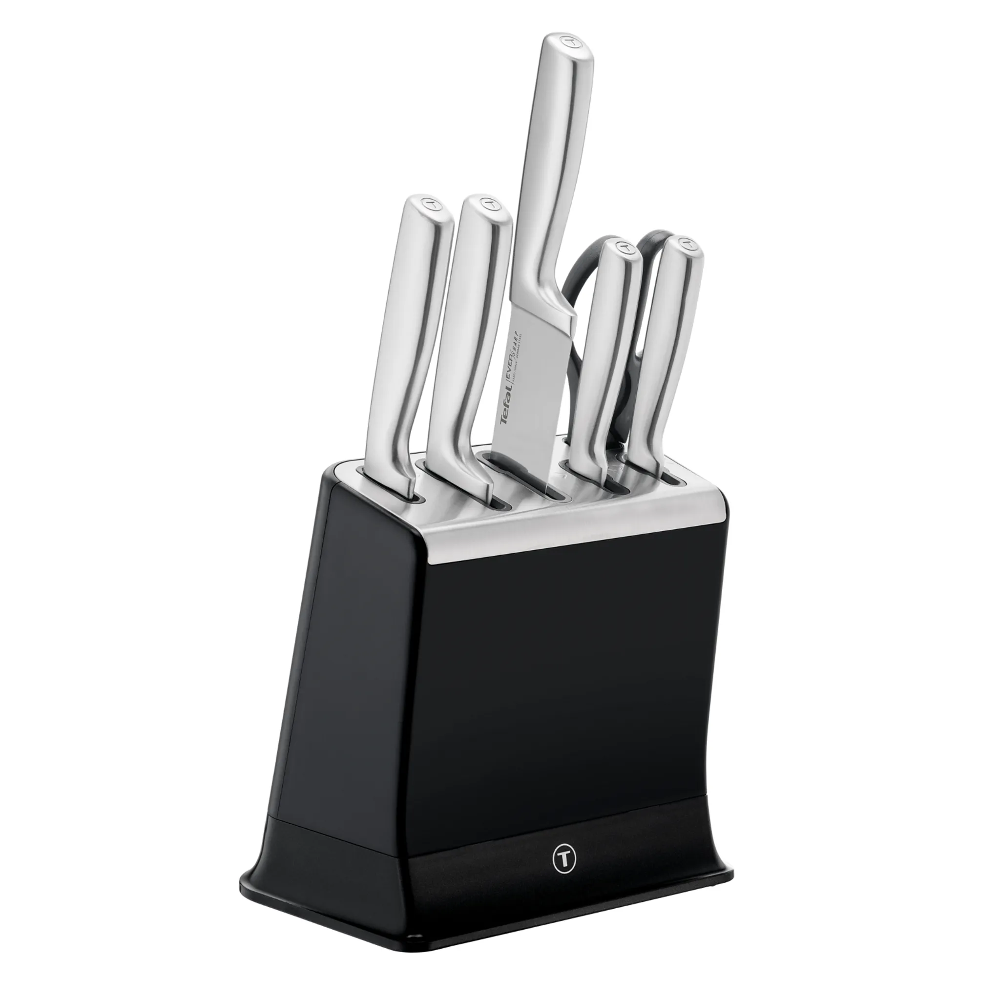 Набор ножей и блок Tefal EverSharp PRO со встроенной точилкой 6 предметов K2977S44 фото