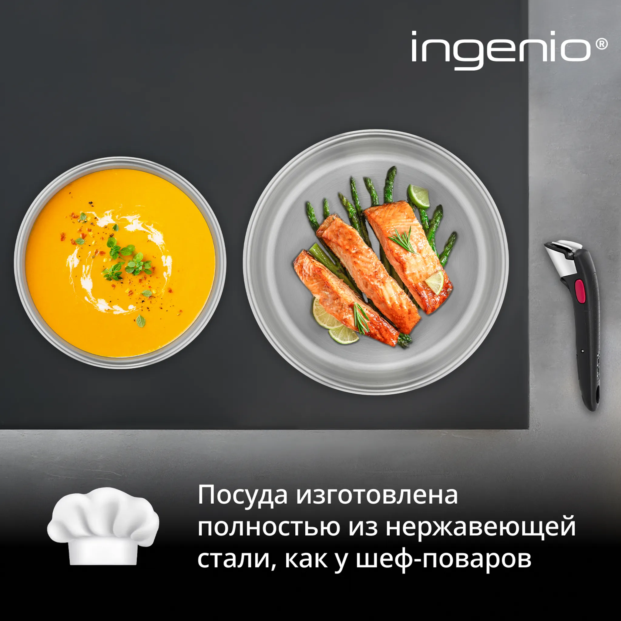 Набор посуды Tefal Ingenio Emotion L896SD04 13 предметов 16/20/22/26/28 см