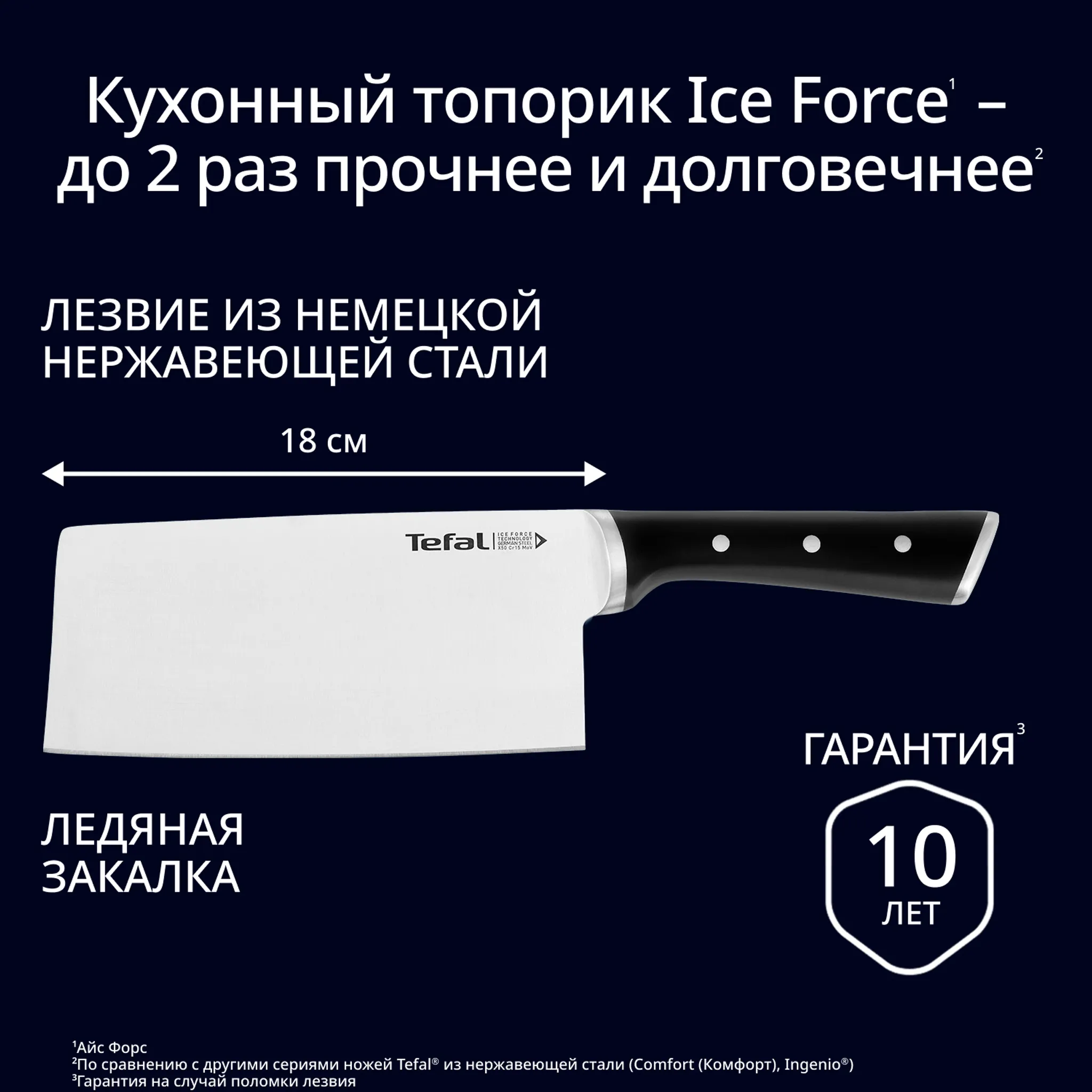 Нож топорик кухонный Tefal Ice Force K1750124,18 см