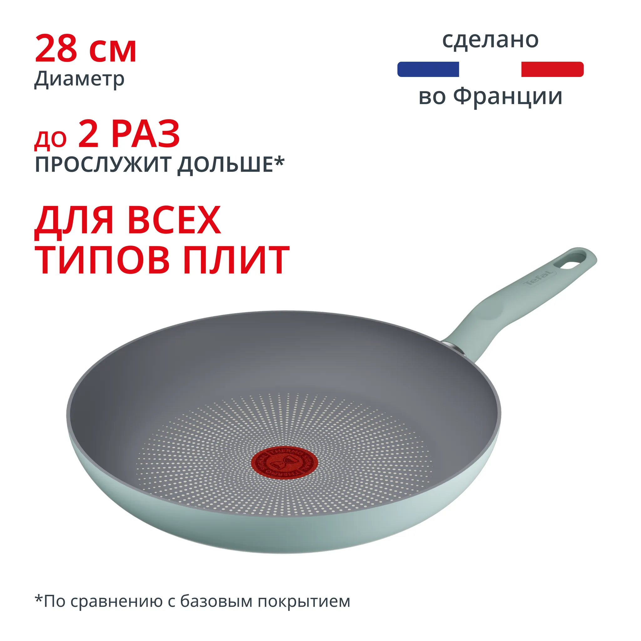 Индукционная сковорода Tefal Halo Eucalyptus 28 см G0160602