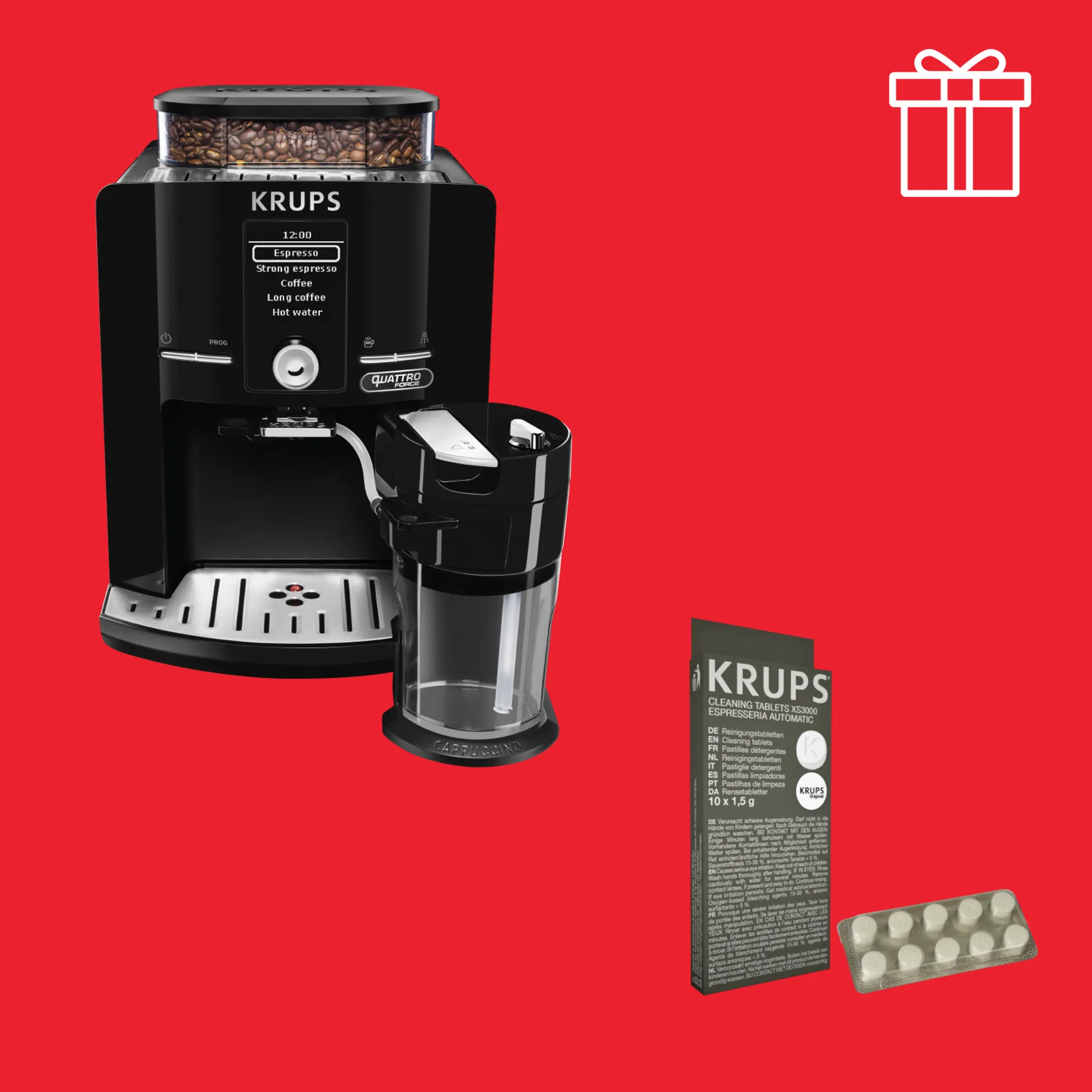 Автоматическая кофемашина Krups EA829810+Чистящее средство XS300010