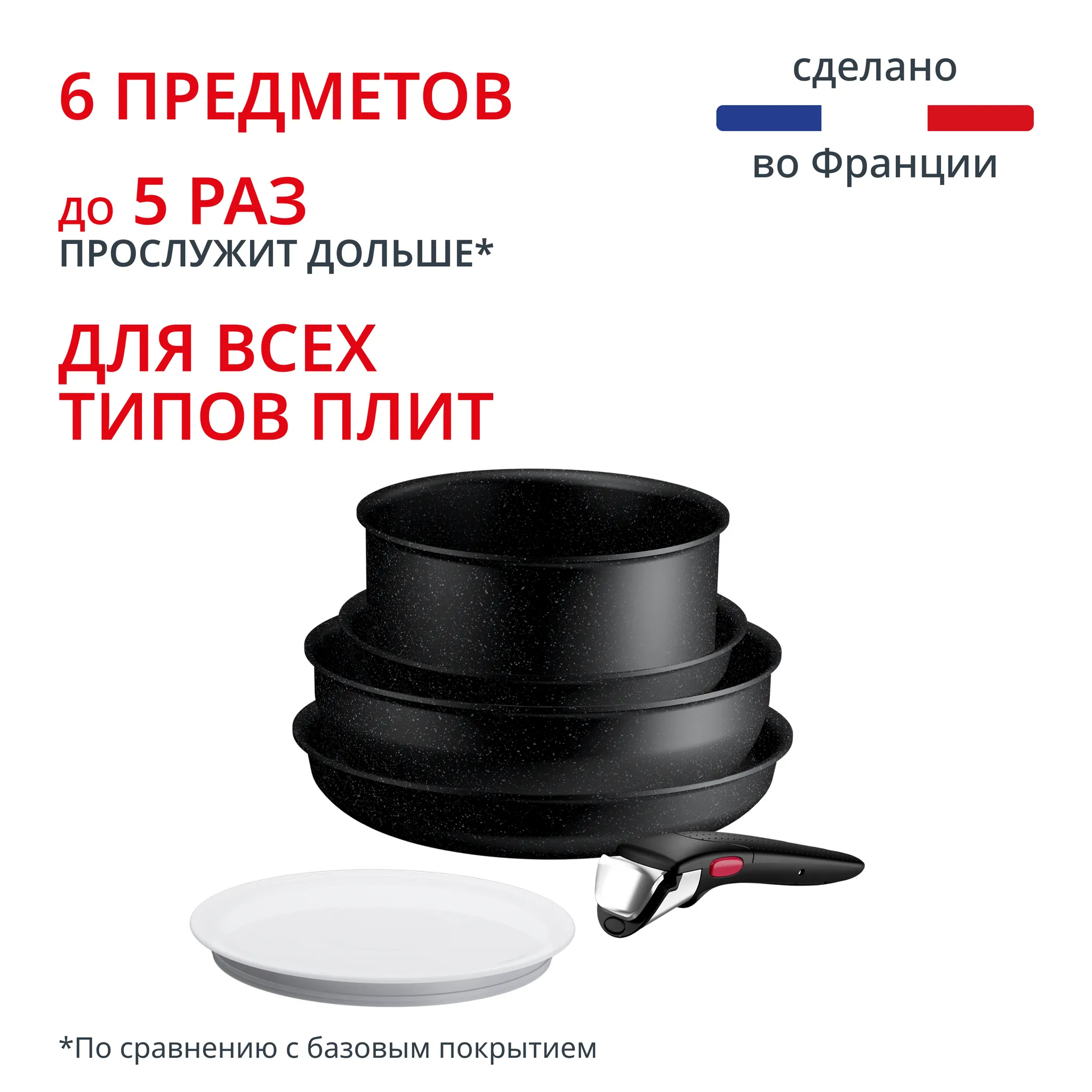 Набор посуды Tefal Ingenio Expertise 6 предметов 20/22/26 см P0029172