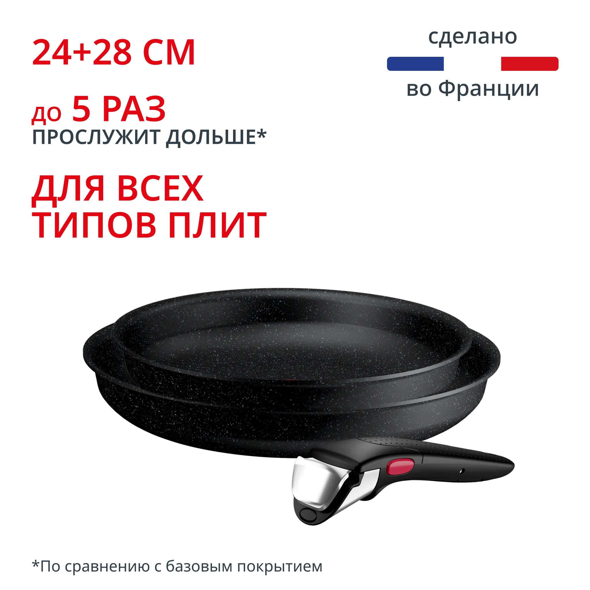 Набор посуды Tefal Ingenio Expertise 3 предмета 24/28 см P0029072