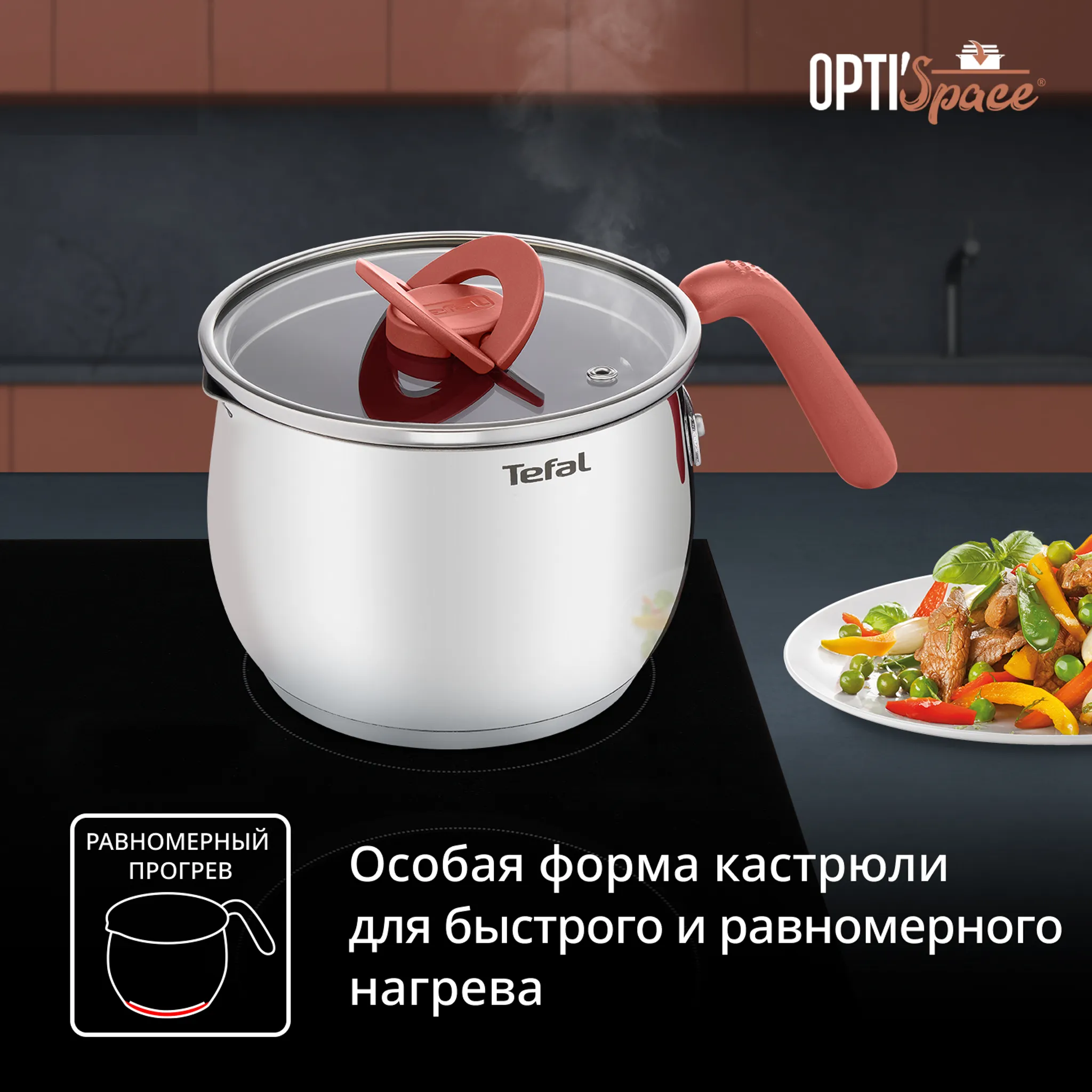 Мультикастрюля с крышкой Tefal Opti'Space 16 см G7211874